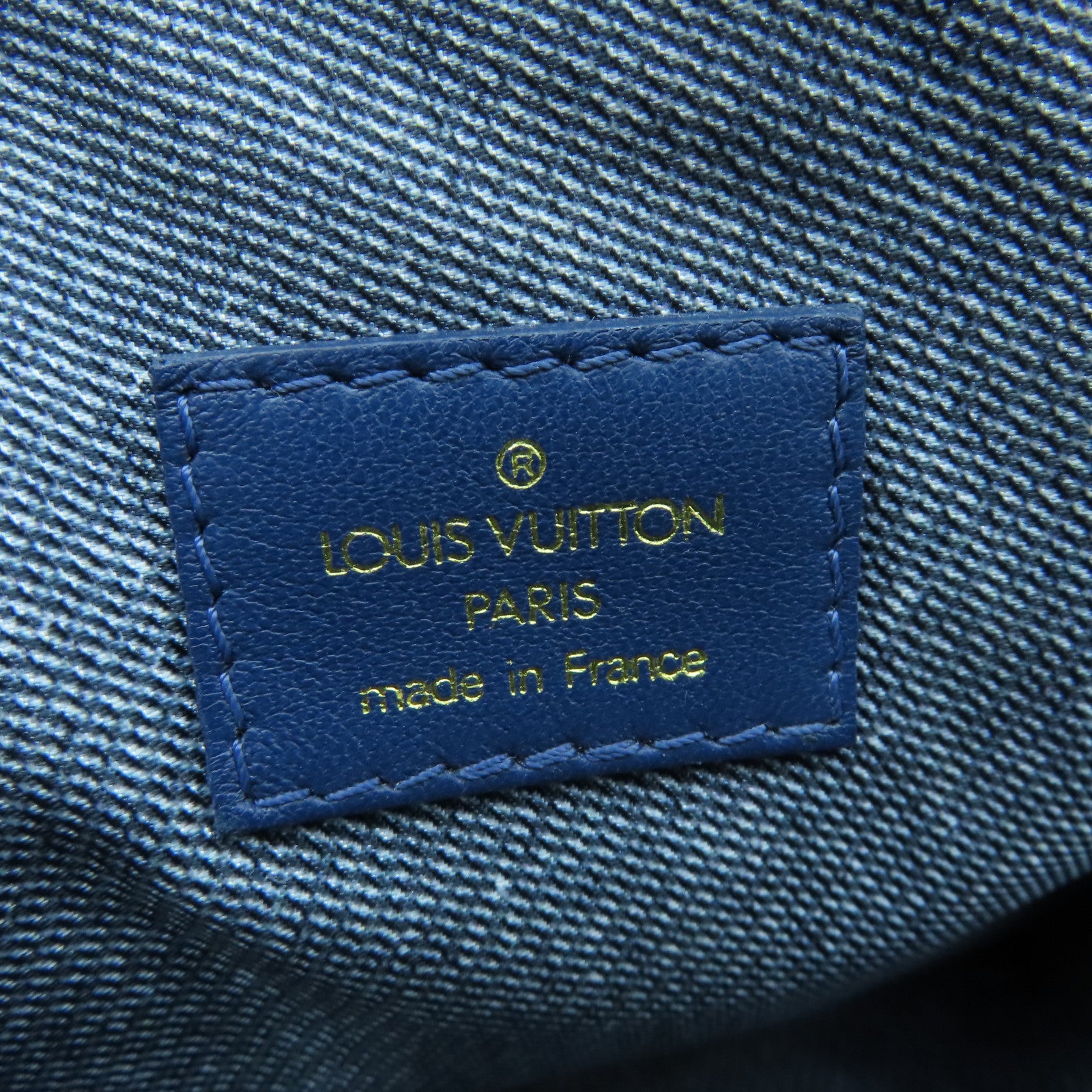 LOUIS VUITTON Monogram Denim Coussin PM gold buckle shoulder shoulder bag blue