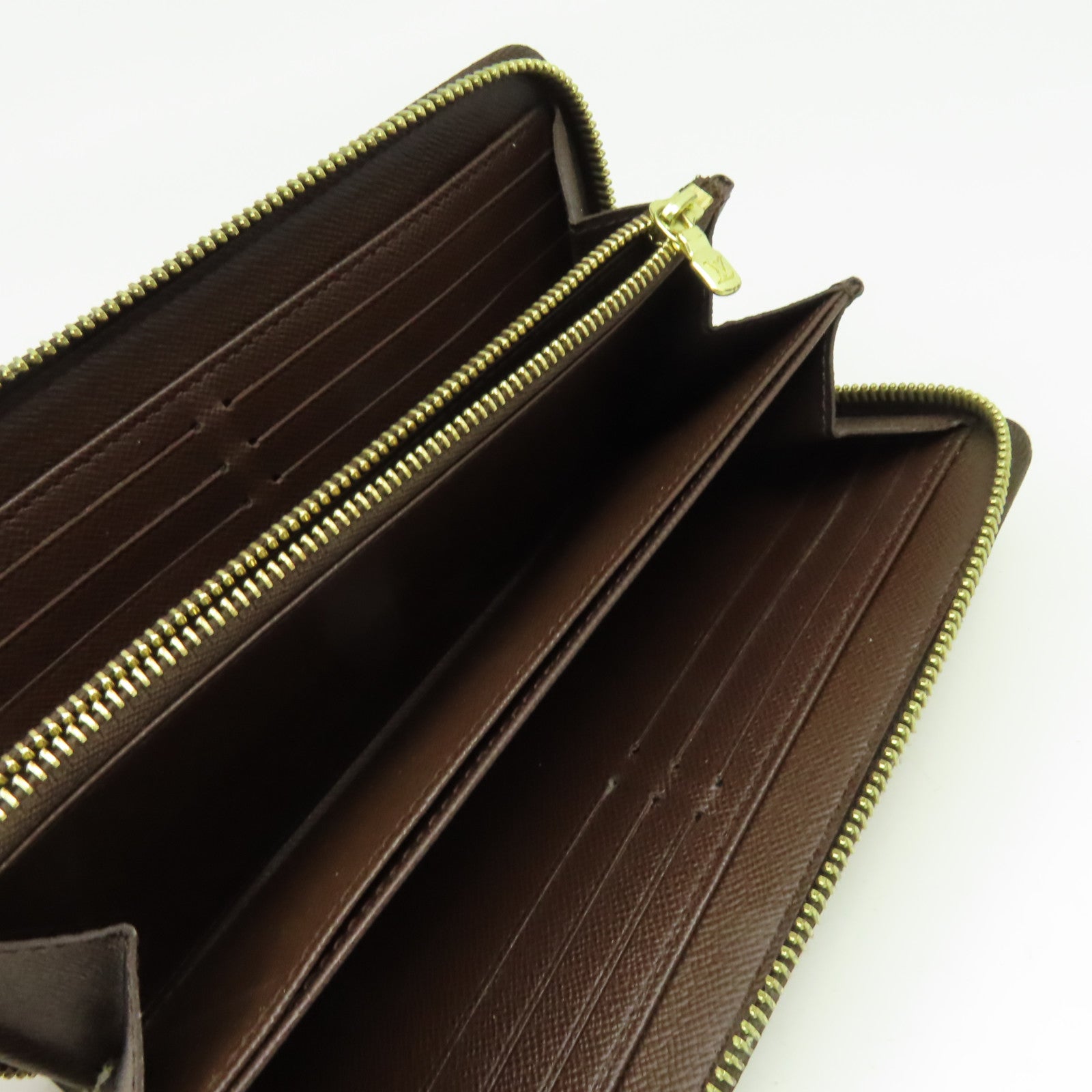 LOUIS VUITTON Damier Long Wallet金扣拉鏈長錢包啡色
