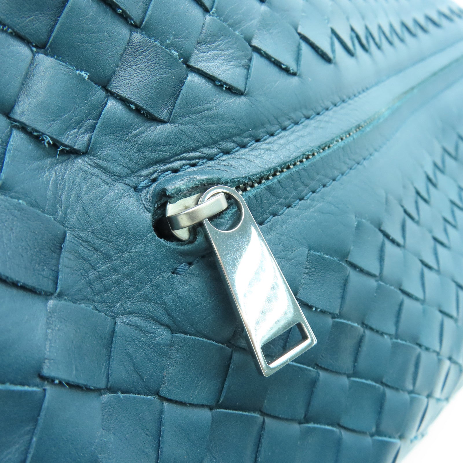 BOTTEGA VENETA 织纹皮革Shoulder Bag银扣肩背袋绿色