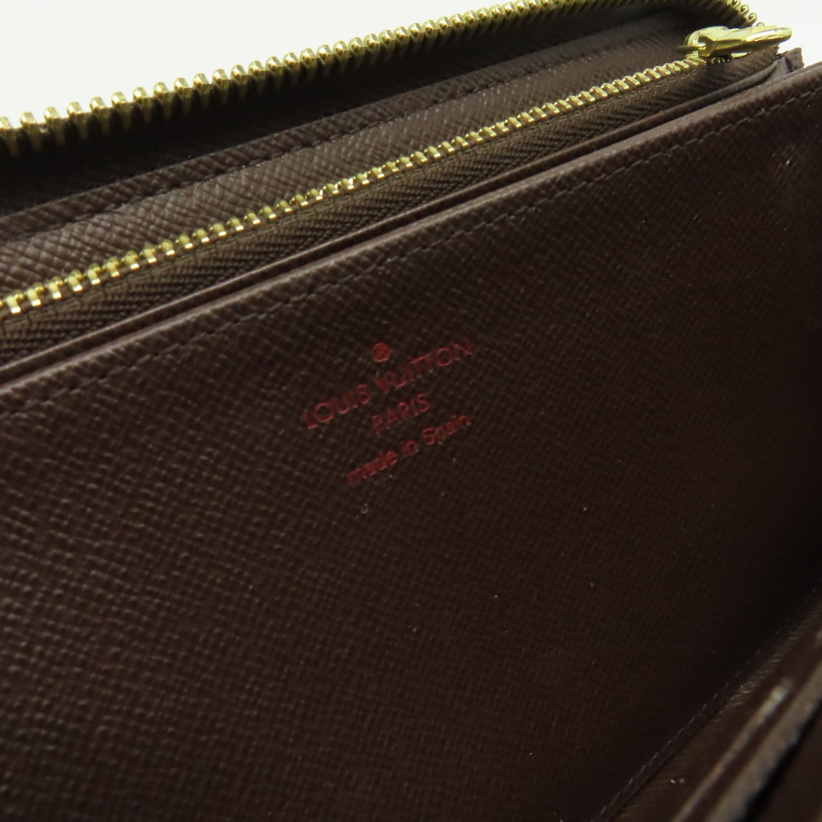 LOUIS VUITTON Damier Long Wallet金扣拉鏈長錢包啡色