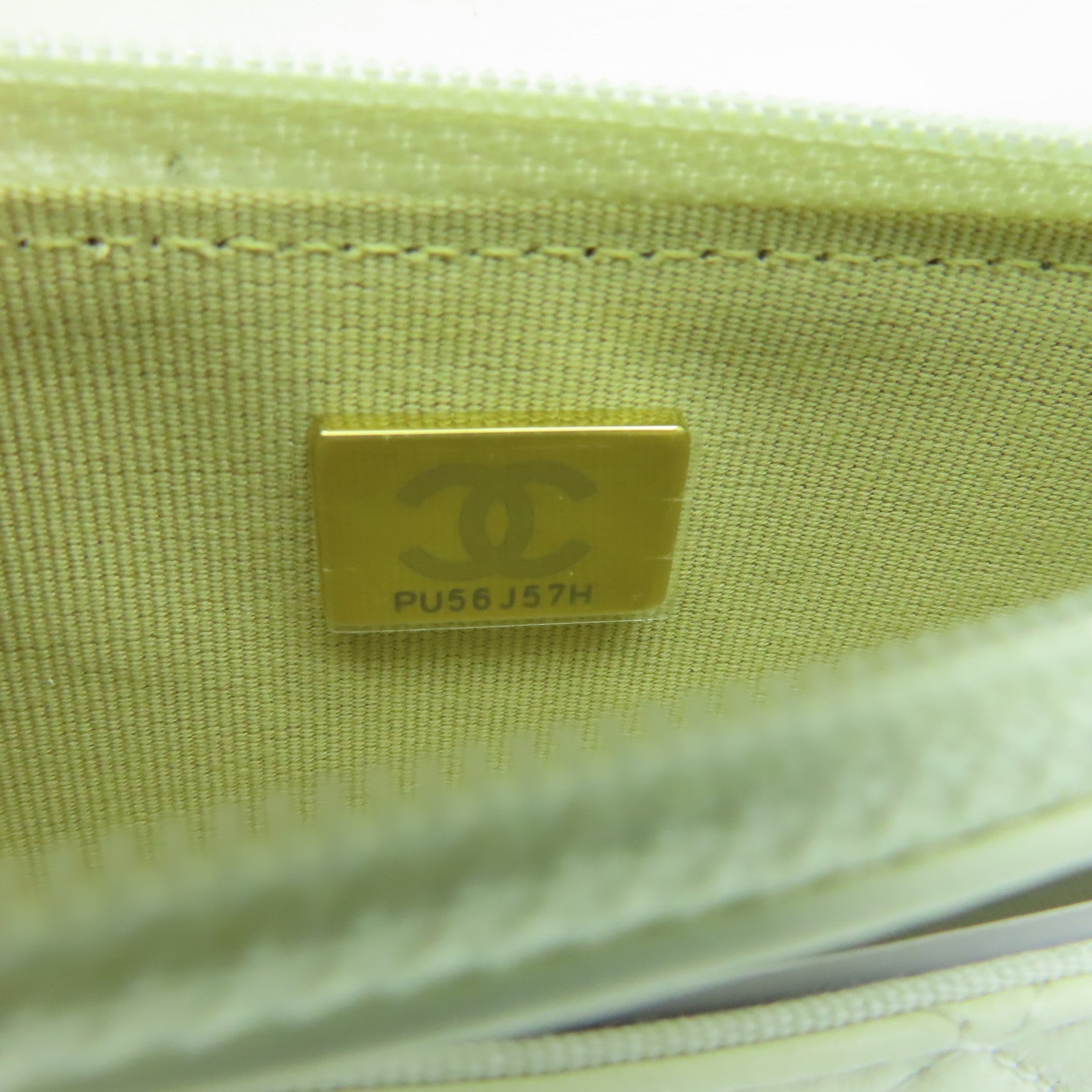 CHANEL 菱格牛皮皮革Wallet On Chain金扣鏈帶肩背袋白色