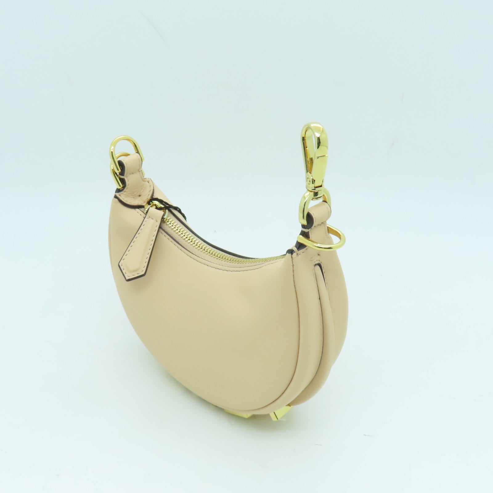 FENDI Leather Nano Fendigraphy Gold Buckle Tote Bag Pink