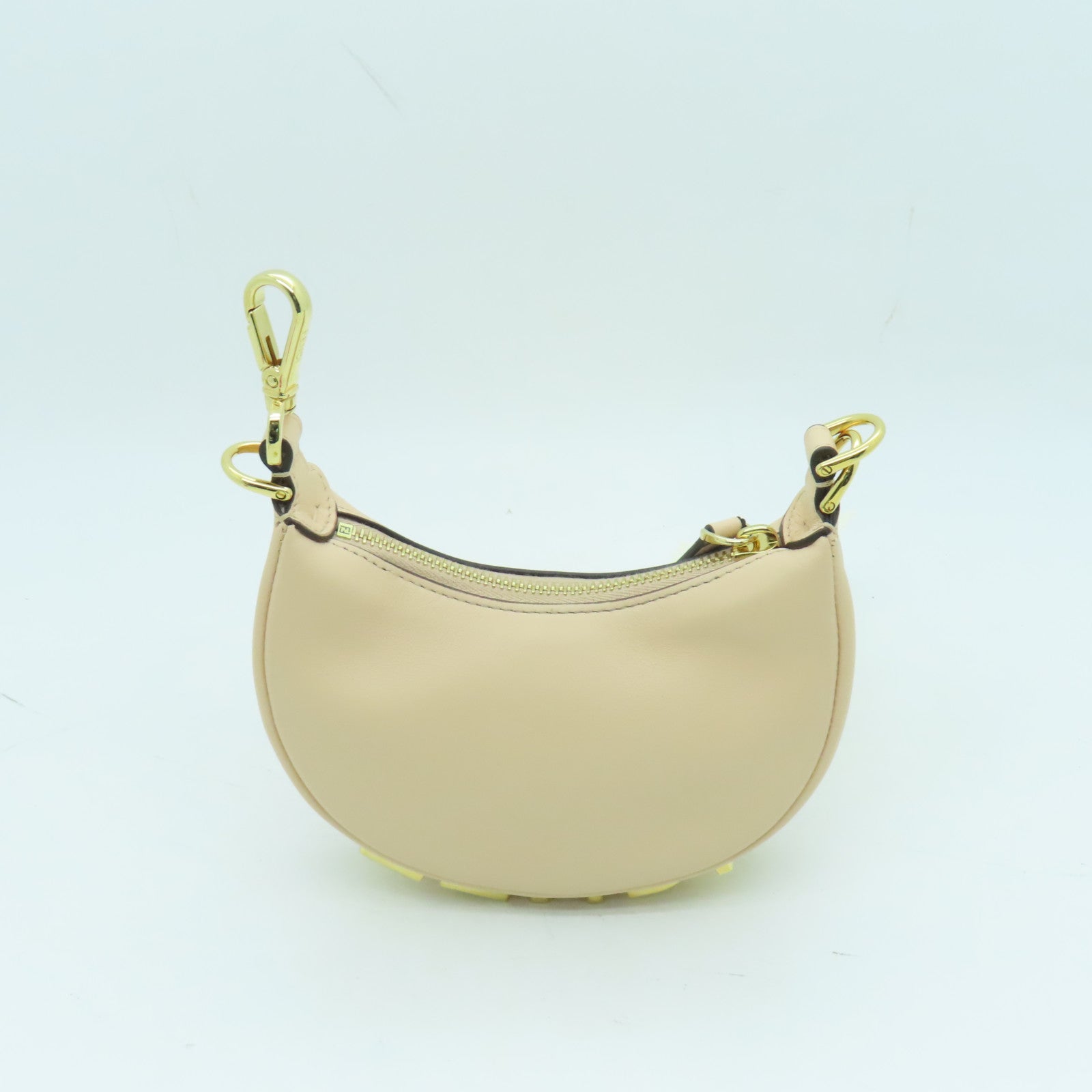 FENDI Leather Nano Fendigraphy Gold Buckle Tote Bag Pink