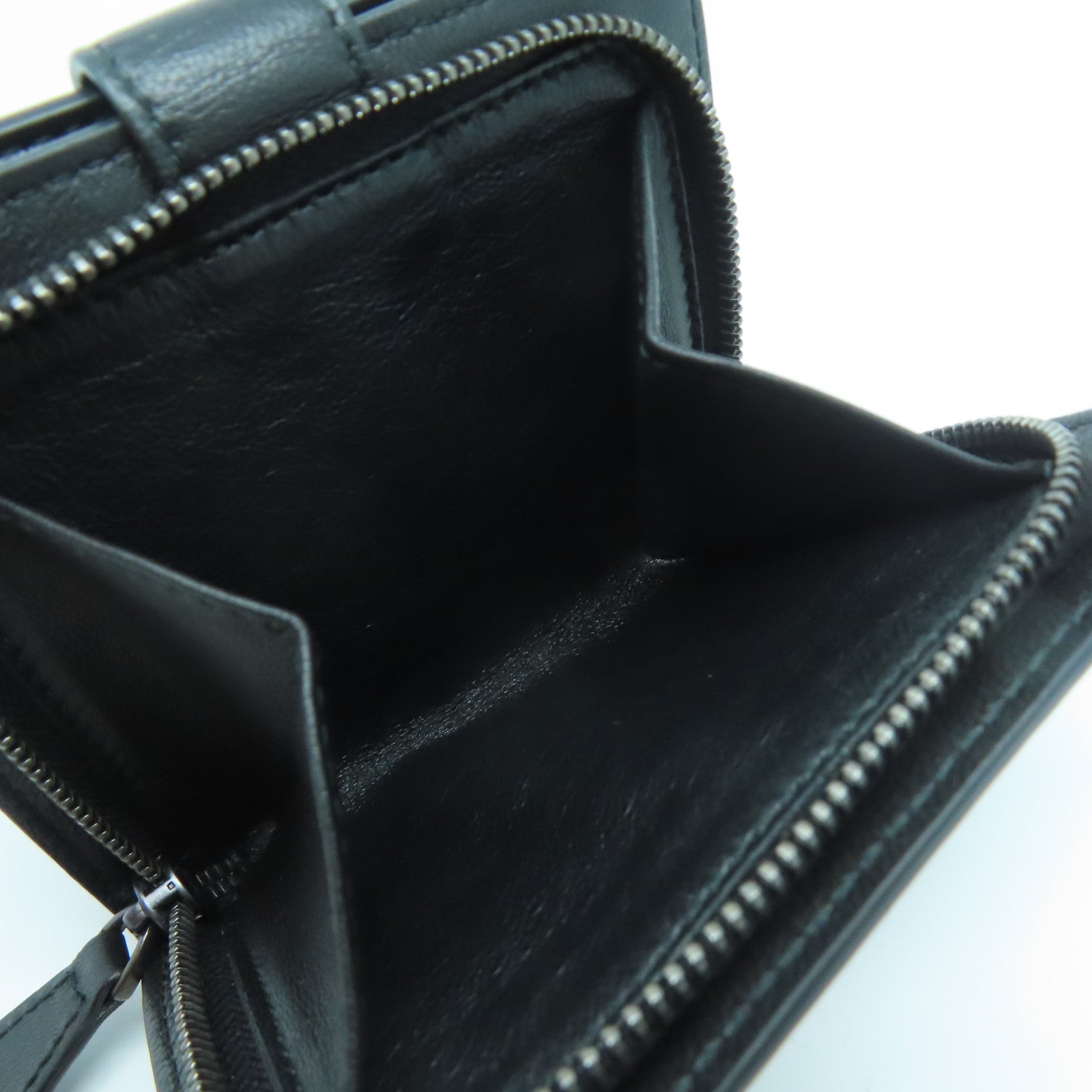 BOTTEGA VENETA 織紋羊皮皮革Wallet錢包黑色