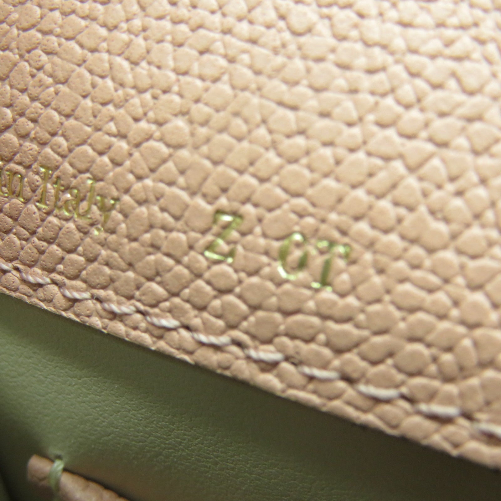 SELECTION 牛皮皮革Valextra Mini Textued 2Way Hand Bag手挽肩背兩用袋杏色