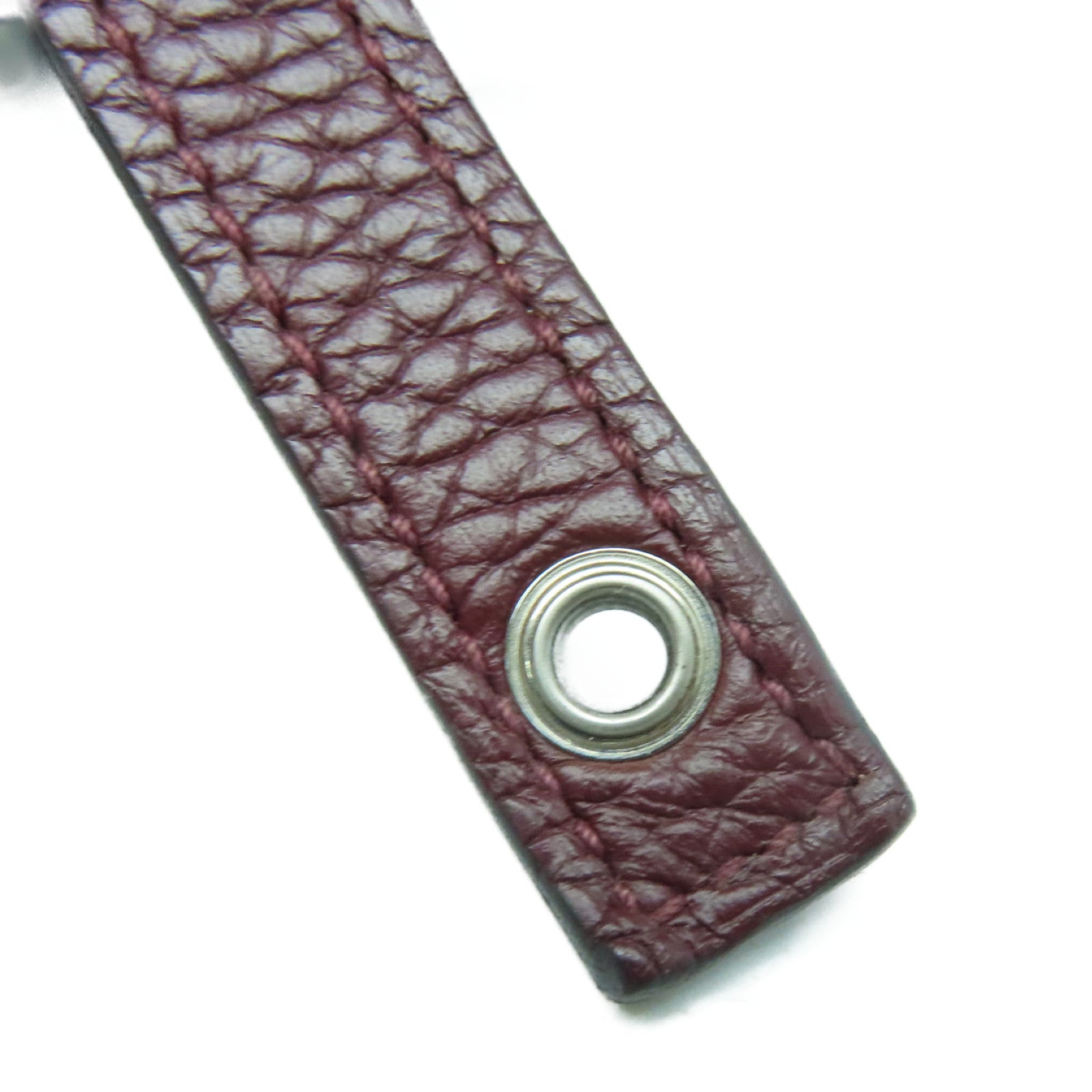 HERMES Clemence Leather Picotin PM Silver Button Handle Bag Rouge H Brown