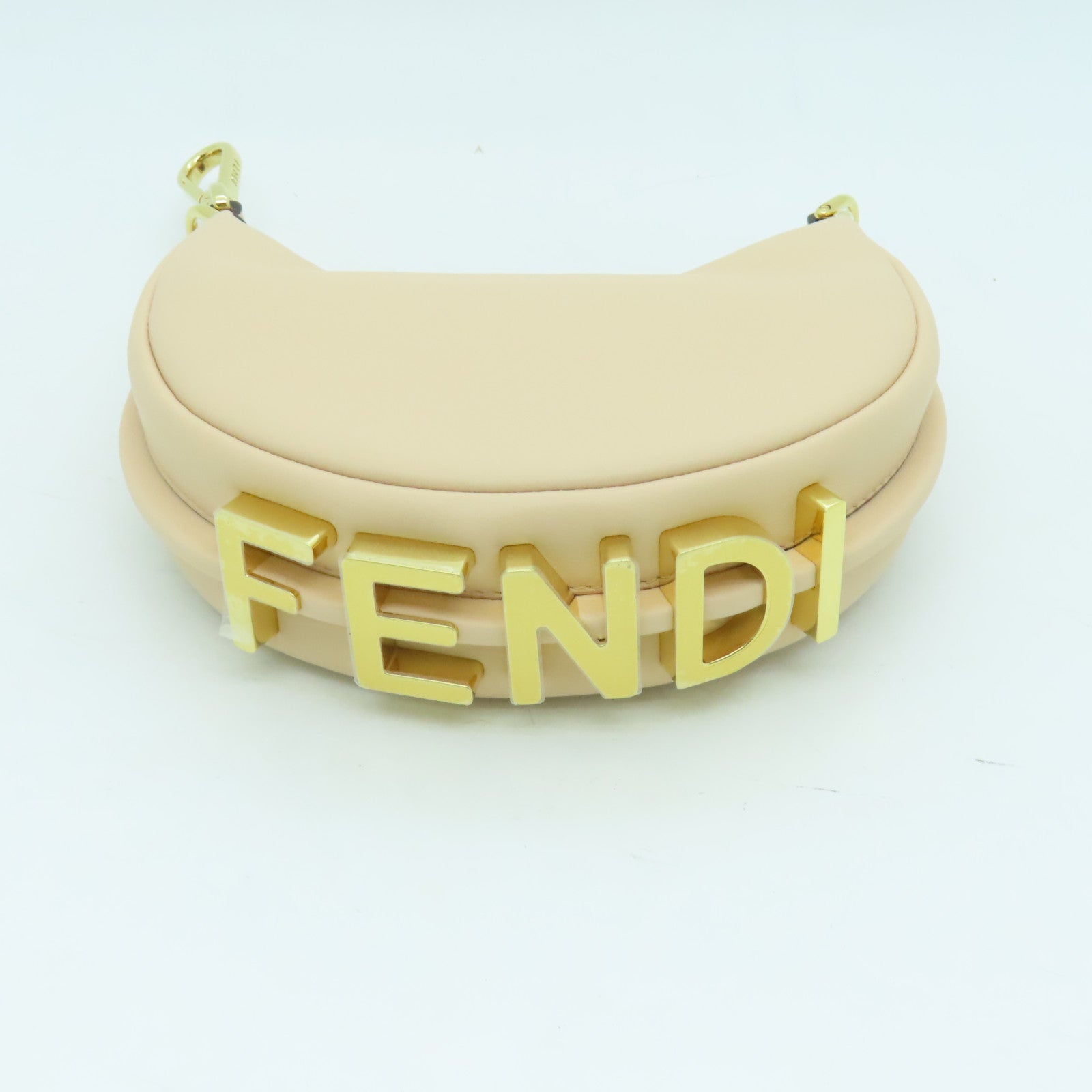 FENDI Leather Nano Fendigraphy Gold Buckle Tote Bag Pink