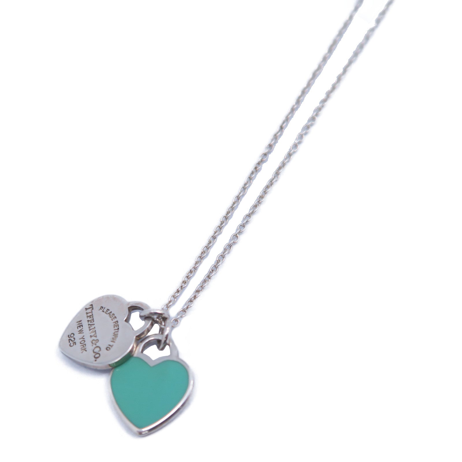 TIFFANY＆CO 925純銀Mini Heart Necklace項鏈淺藍色