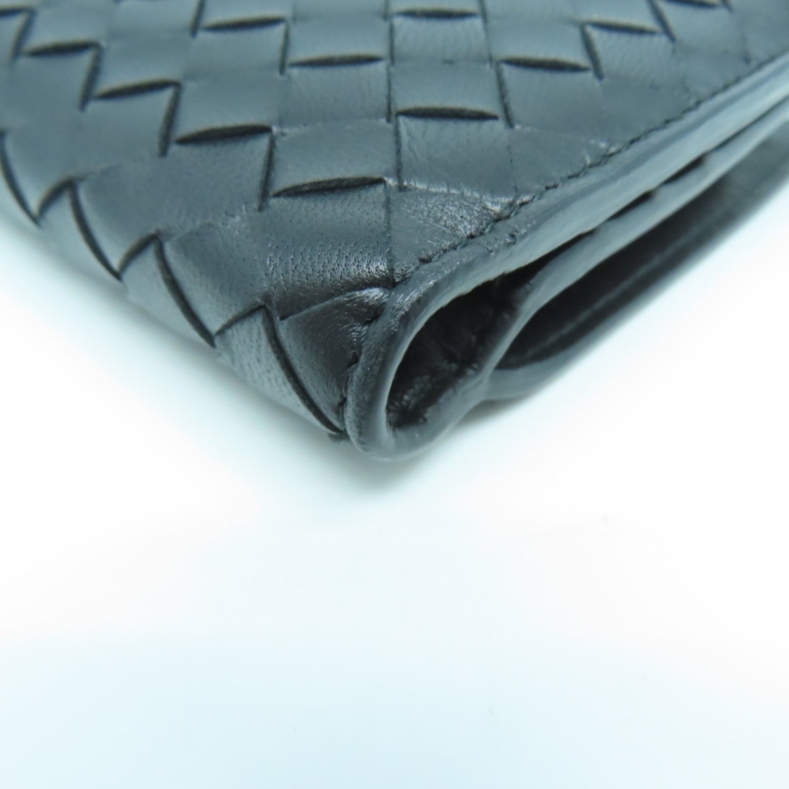 BOTTEGA VENETA 織紋羊皮皮革Wallet錢包黑色