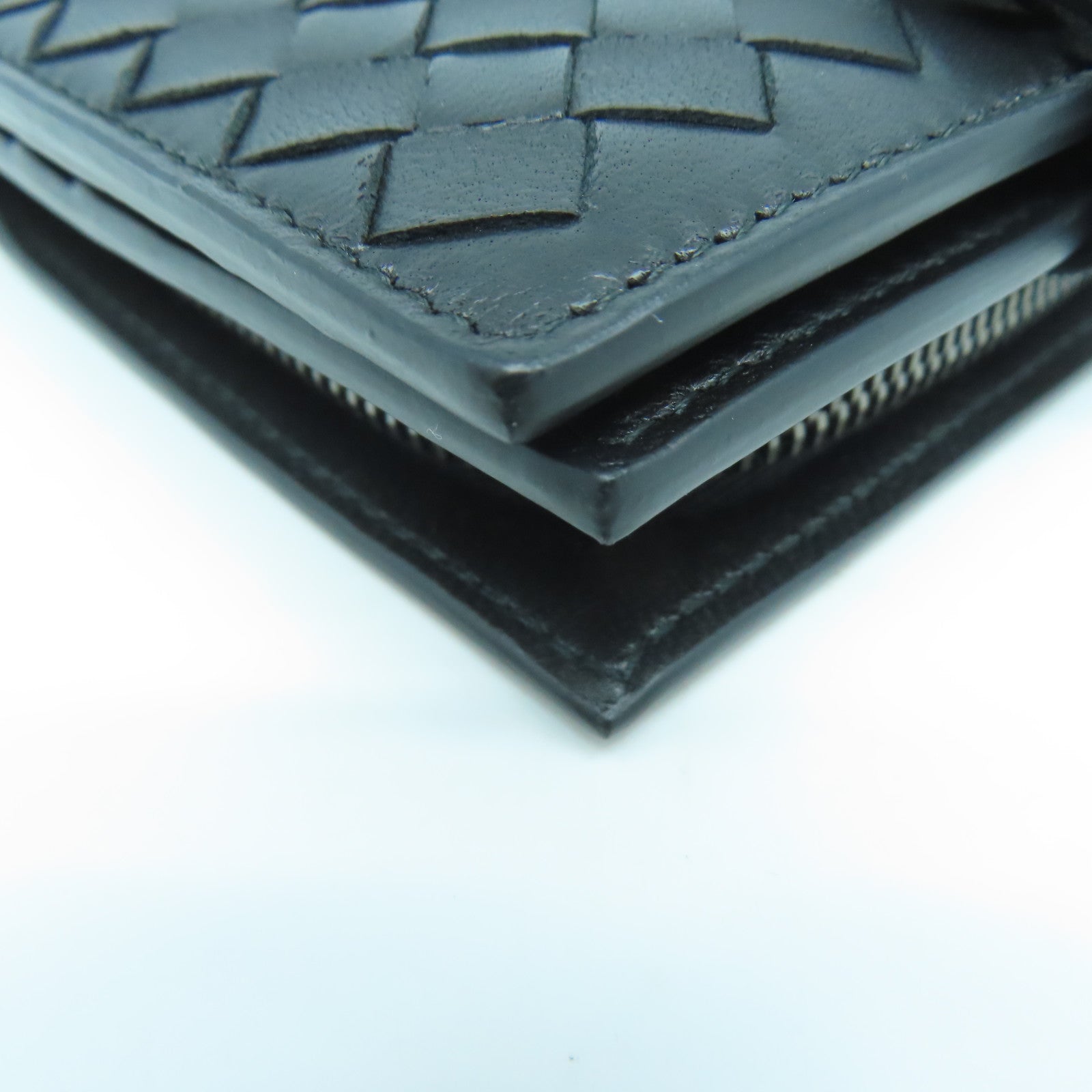 BOTTEGA VENETA 織紋羊皮皮革Wallet錢包黑色