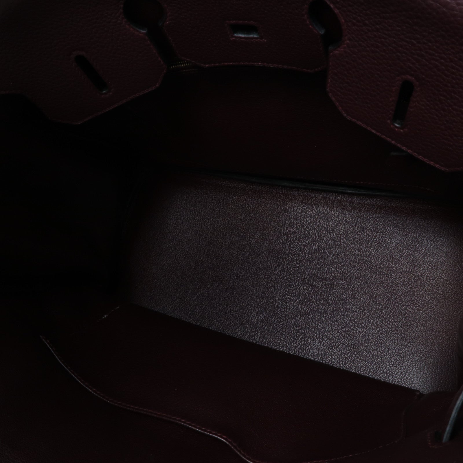HERMES Clemence皮革Birkin 35金扣手挽袋深紅紫色