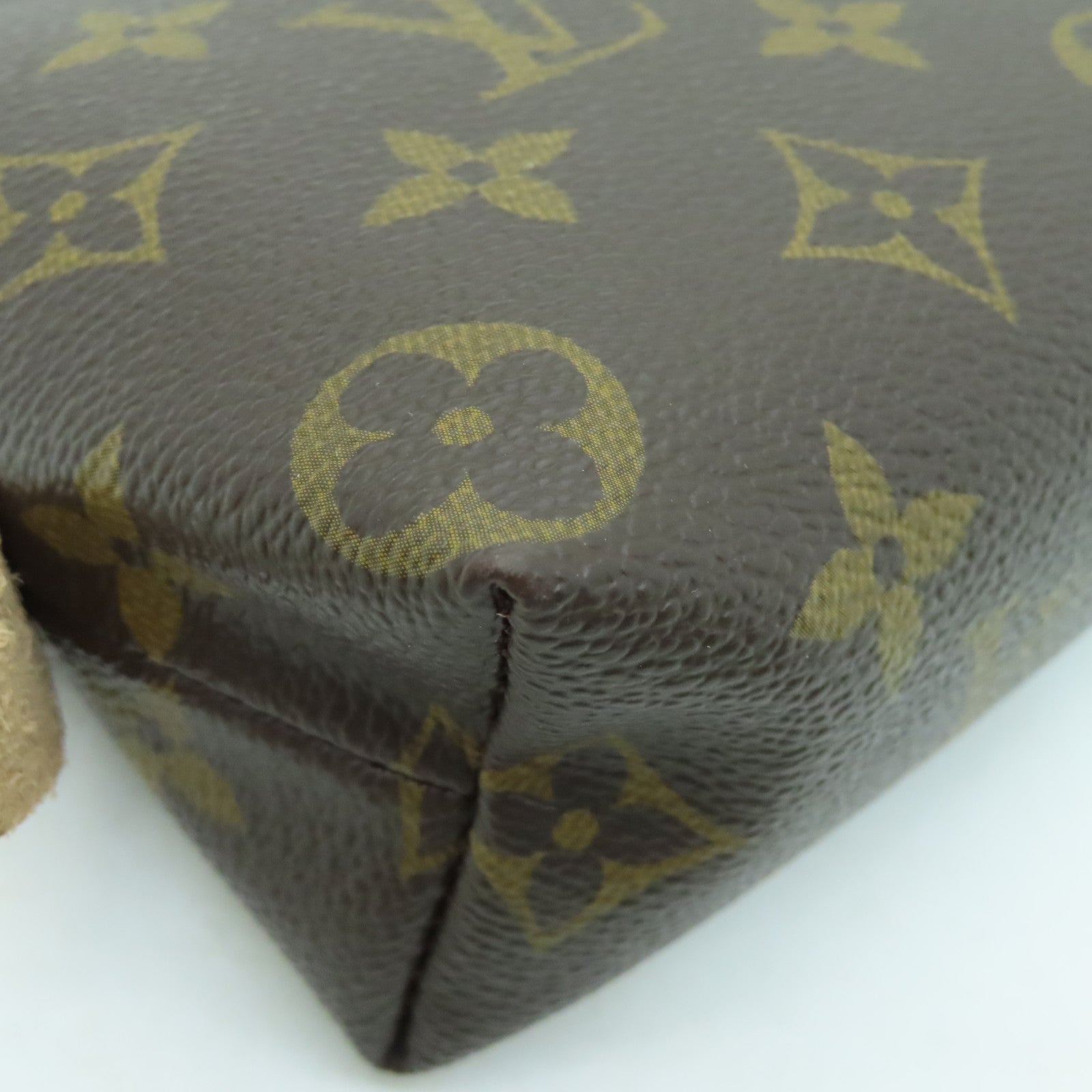 LOUIS VUITTON Monogram Cosmetic Pouch金扣手拿包啡色