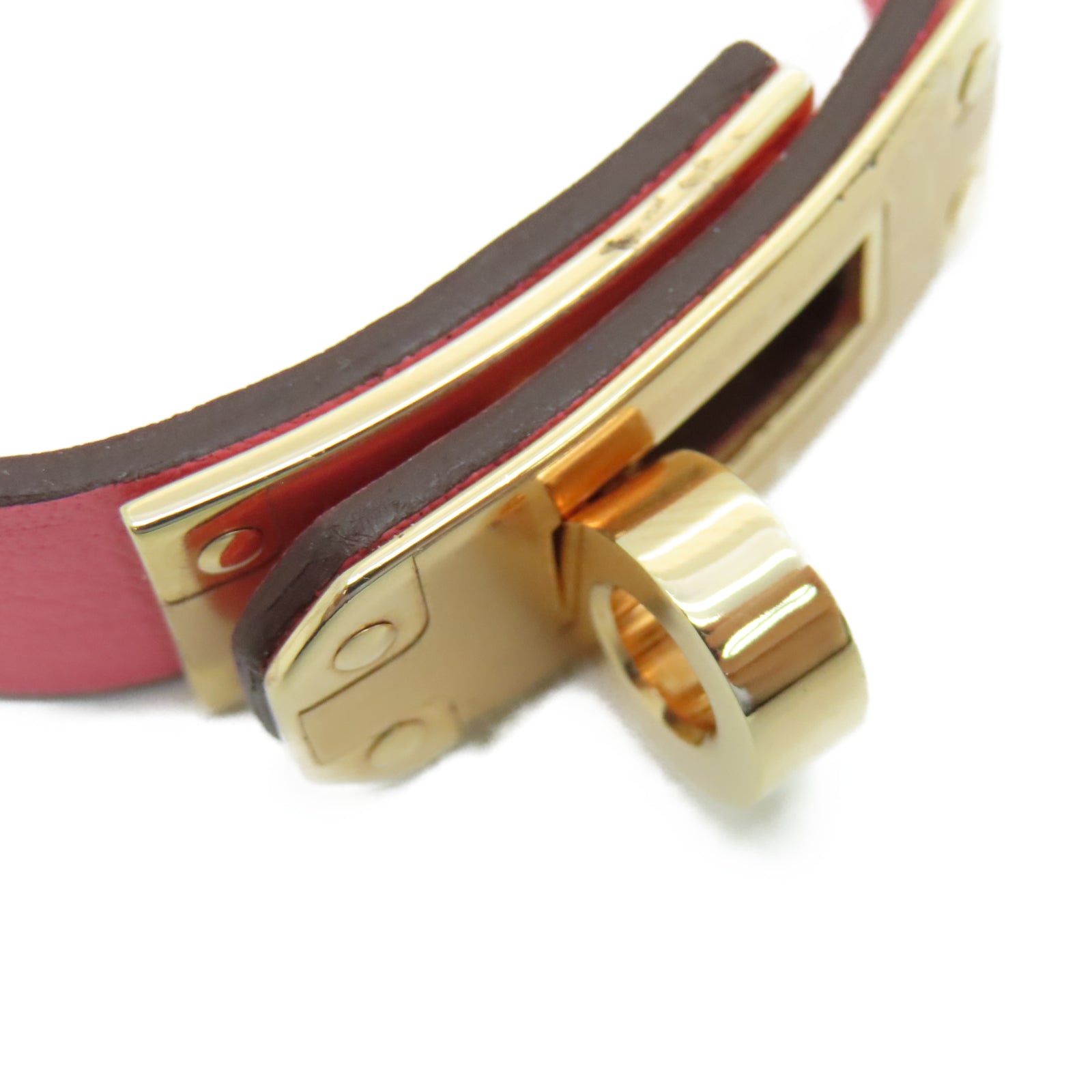 HERMES Swift皮革Pince a Gauts Kelly金扣掛飾夏日瑰粉色