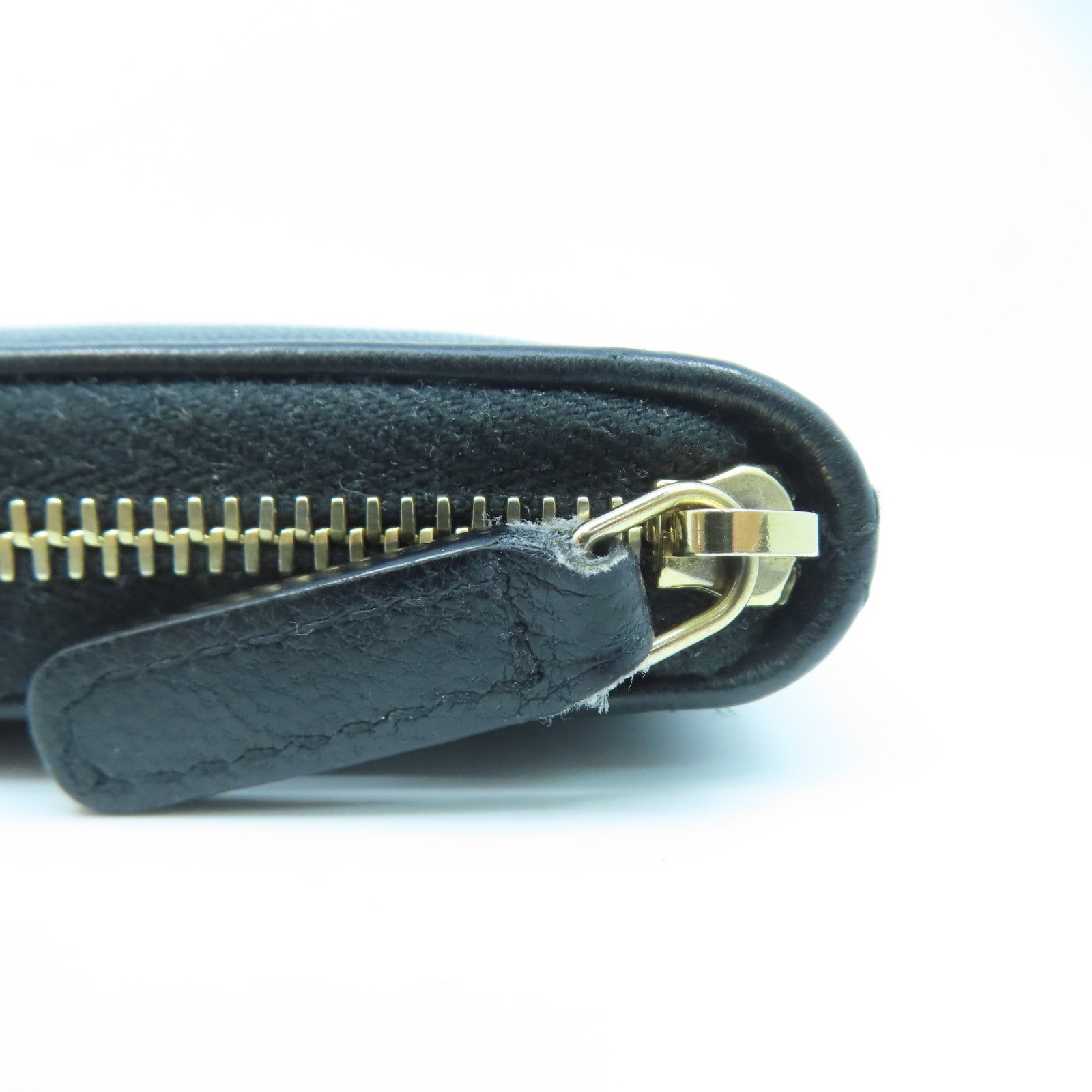 CHANEL rhombus sheepskin leather Wallet gold buckle wallet black