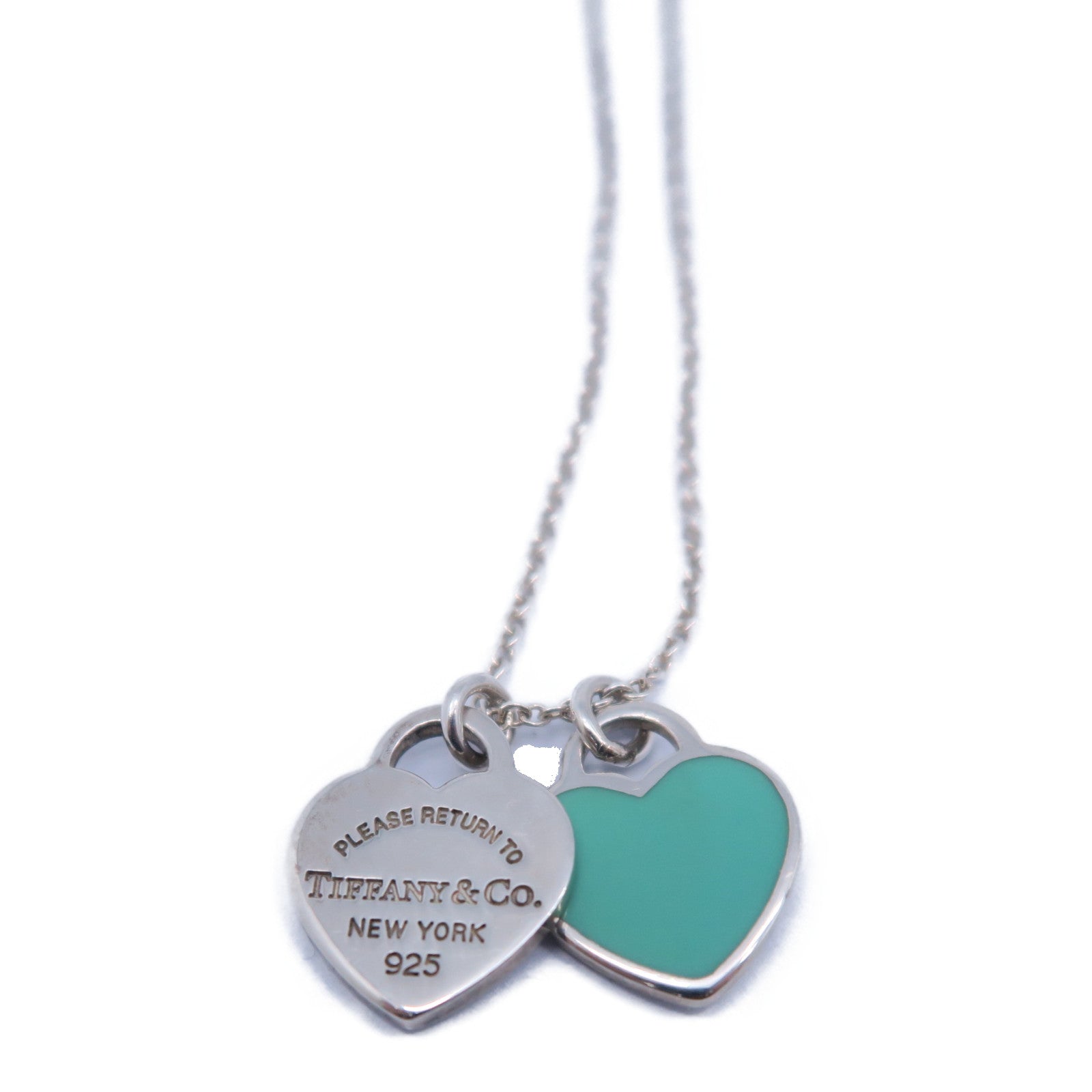 TIFFANY＆CO 925純銀Mini Heart Necklace項鏈淺藍色