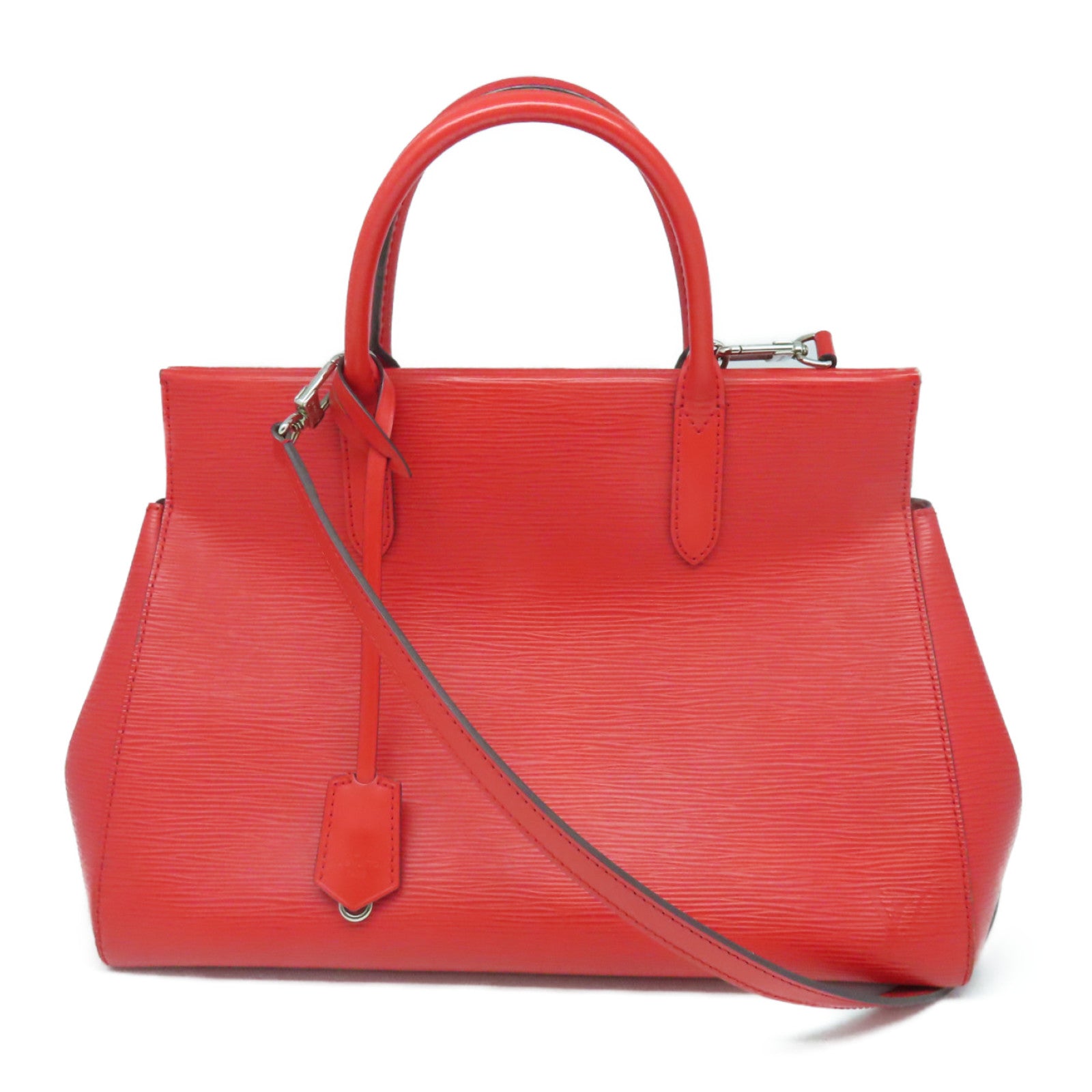 LOUIS VUITTON Epi Marly MM银扣手挽肩背两用袋红色