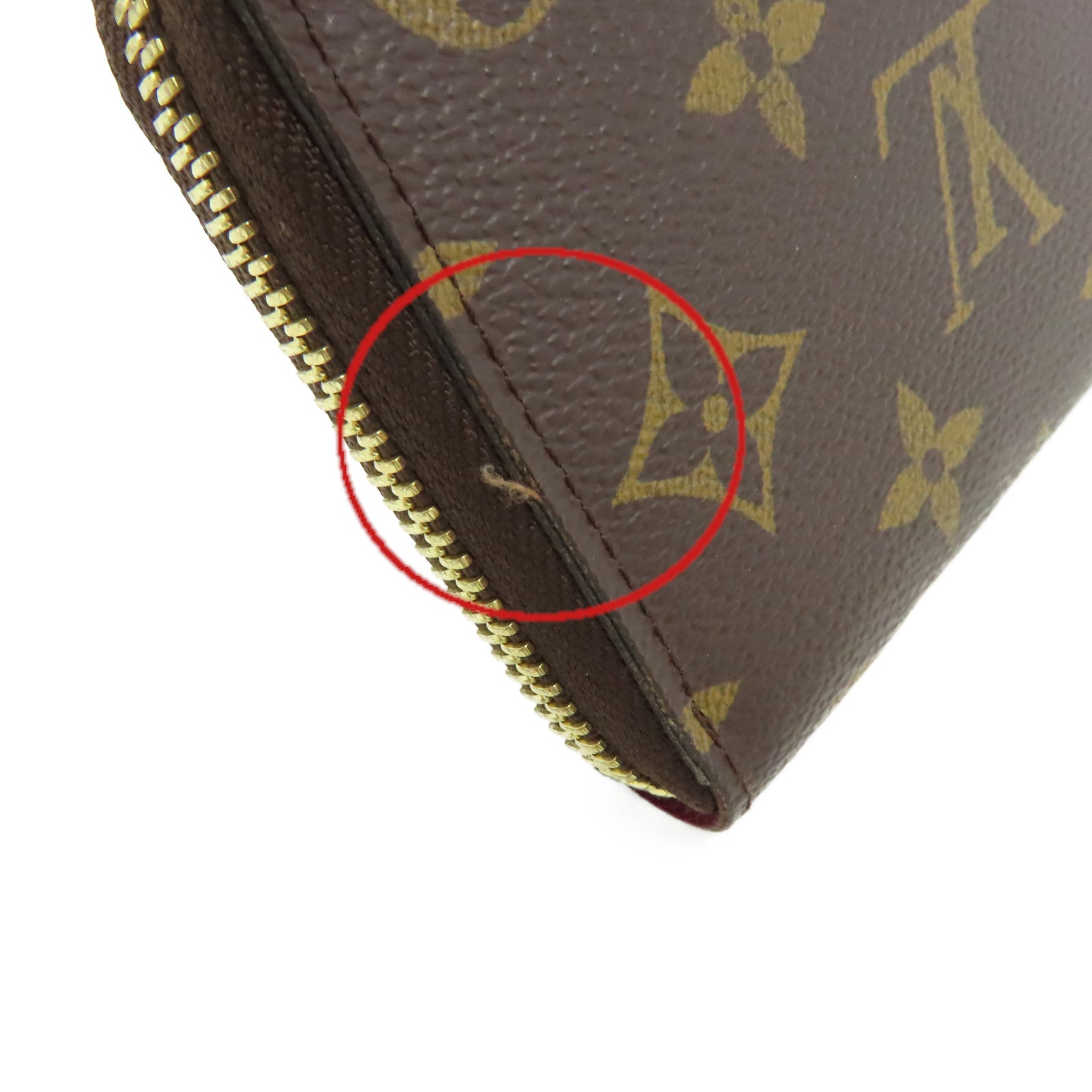 LOUIS VUITTON Monogram Clemence Round Long Wallet拉鏈長錢包啡色