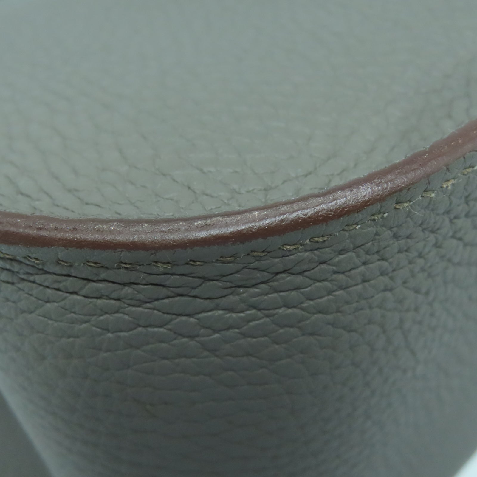 HERMES Taurillon Clemence皮革Jypsiere 28銀扣肩背袋錫器灰色