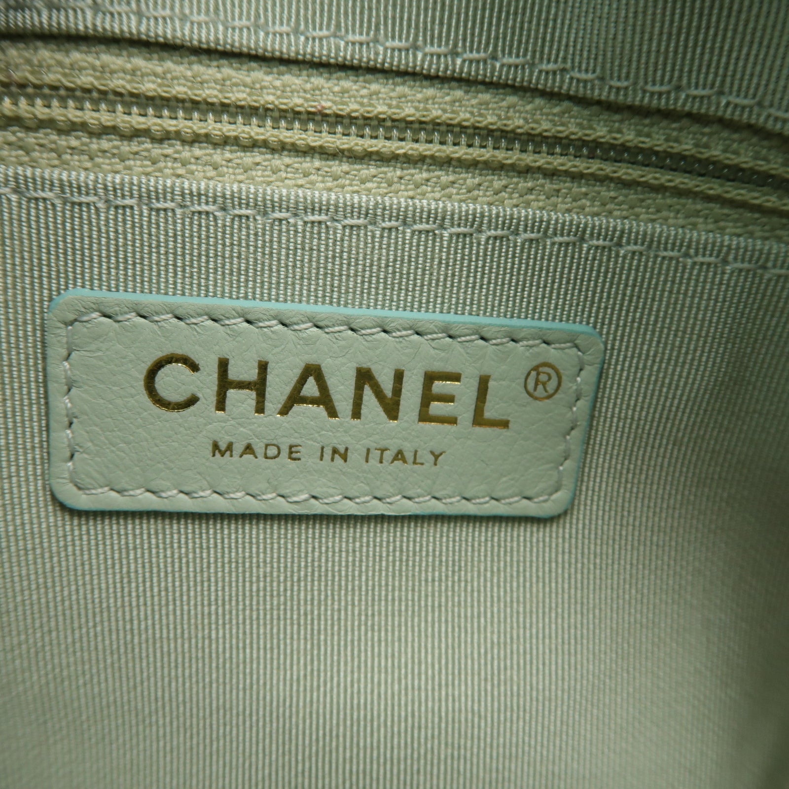 CHANEL 菱格牛皮皮革Waist Bag金扣腰包綠色
