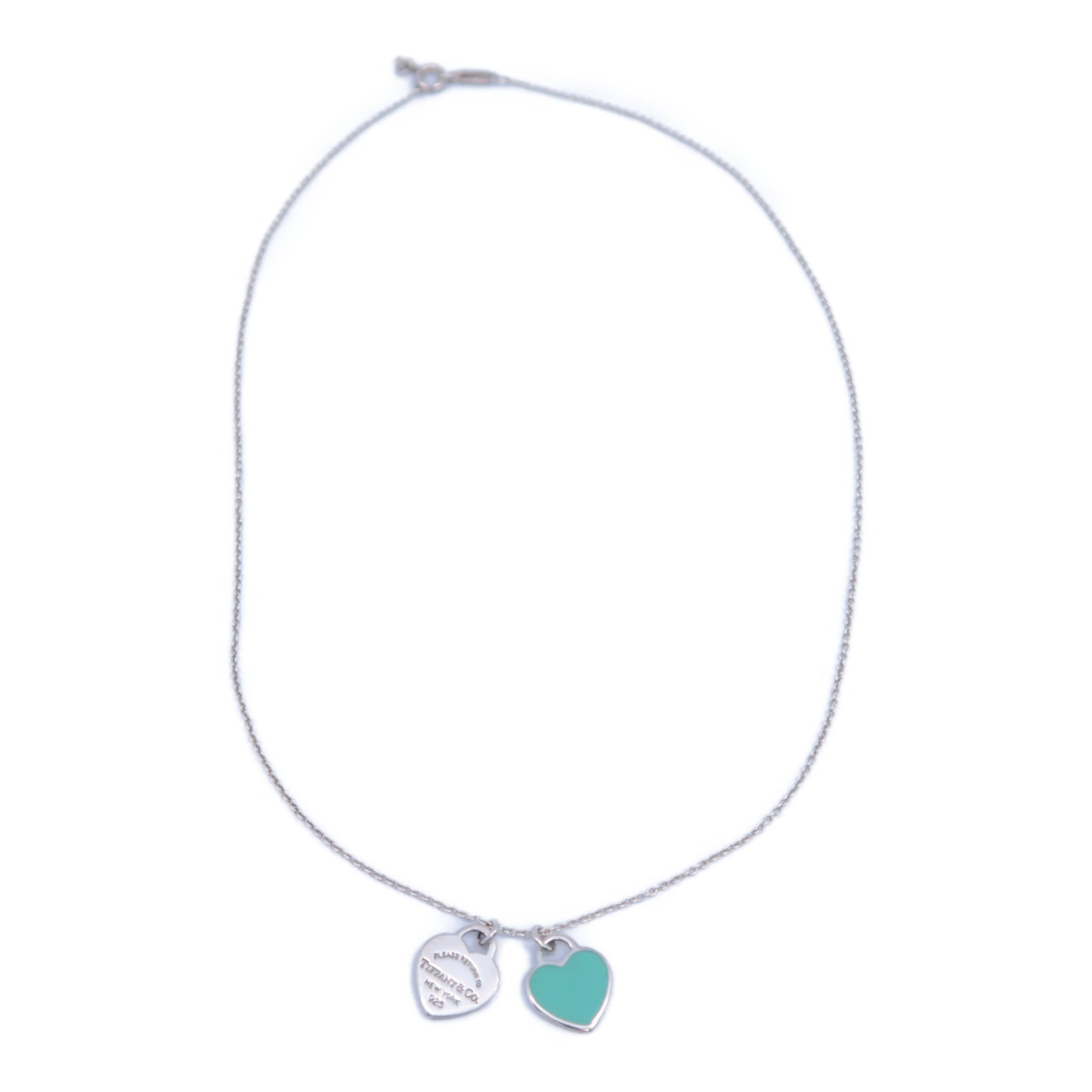 TIFFANY＆CO 925純銀Mini Heart Necklace項鏈淺藍色