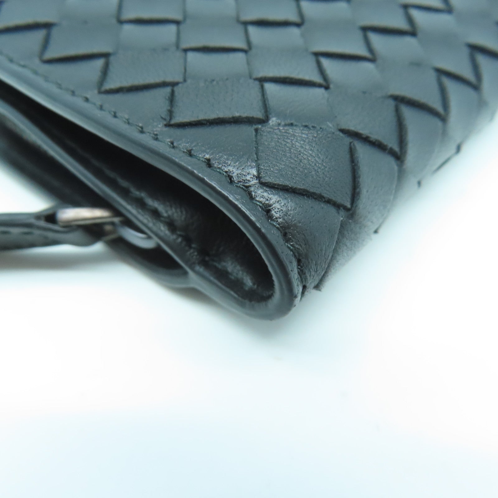 BOTTEGA VENETA 織紋羊皮皮革Wallet錢包黑色
