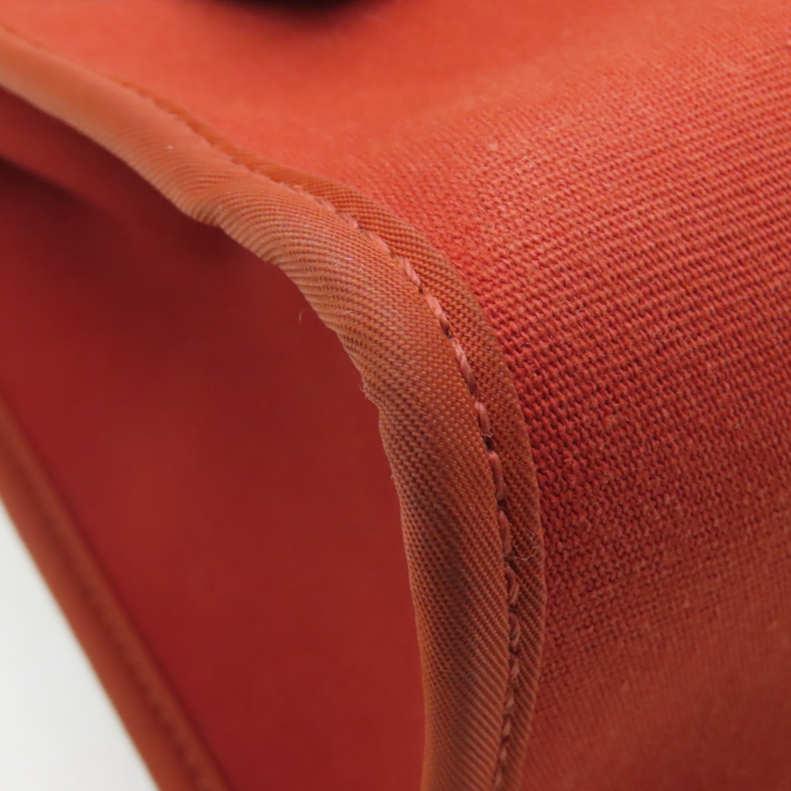 HERMES 帆布Herbag PM銀扣手挽肩背兩用袋紅色