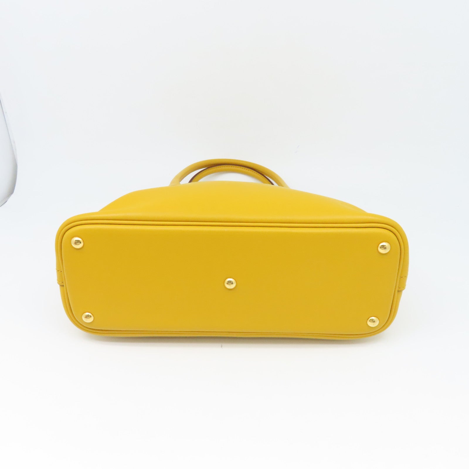 HERMES Swift Leather Bolide 27 Gold Buckle Handle Shoulder Bag Yellow