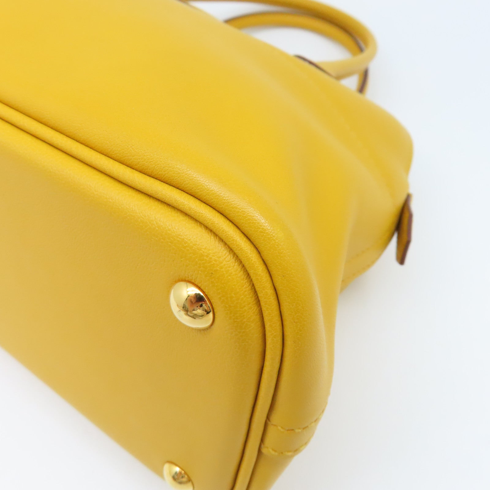 HERMES Swift Leather Bolide 27 Gold Buckle Handle Shoulder Bag Yellow