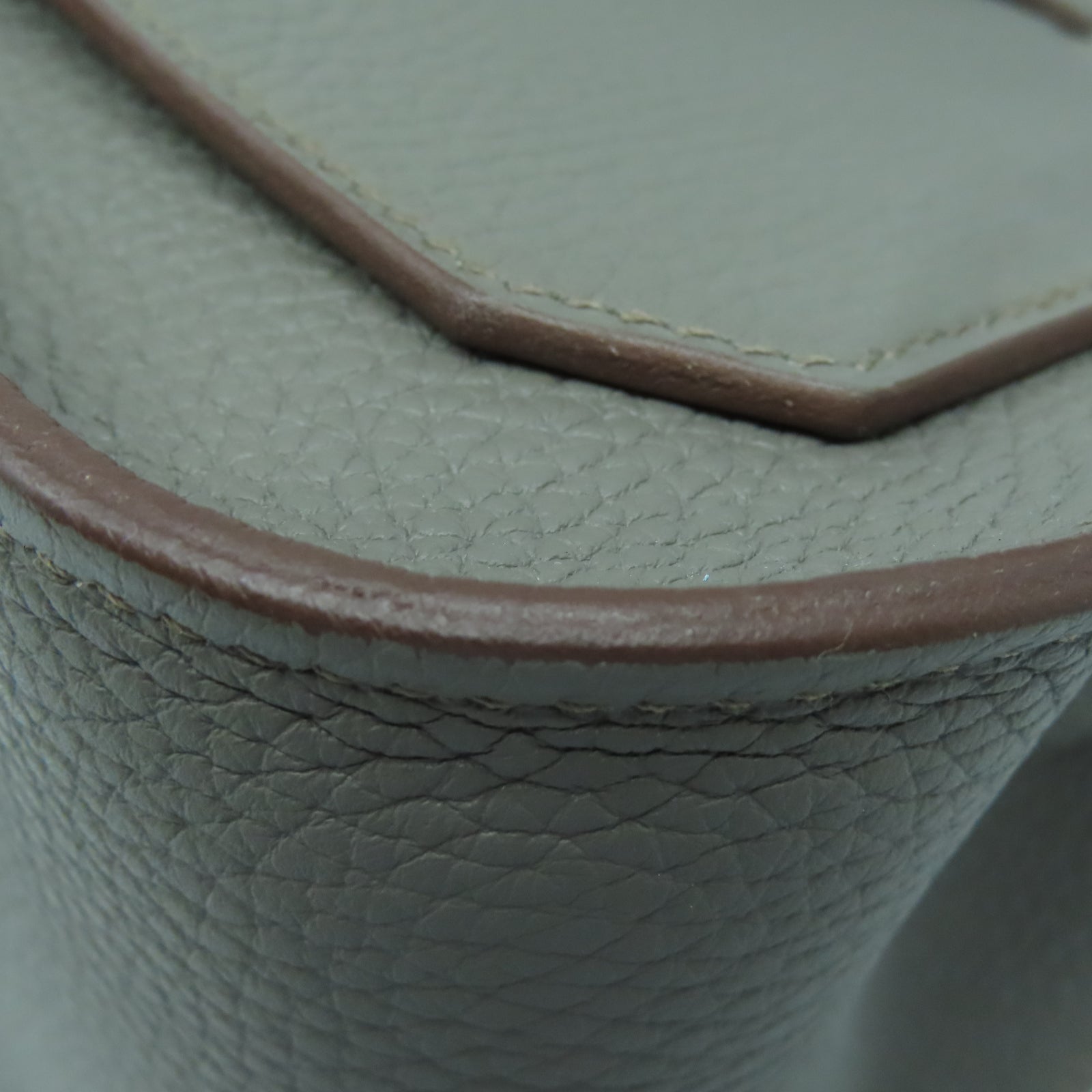 HERMES Taurillon Clemence皮革Jypsiere 28銀扣肩背袋錫器灰色