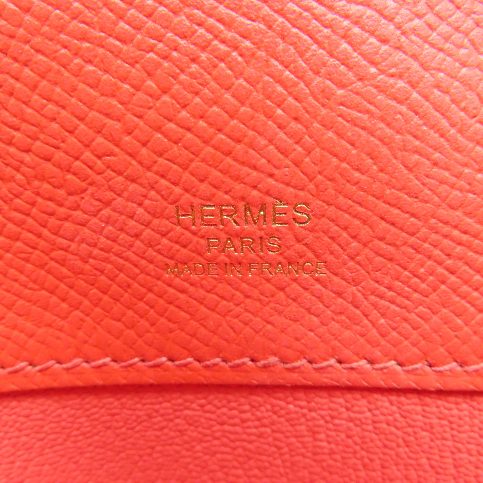 HERMES Epsom皮革Kelly Cut金扣手拿包蜜桃紅色