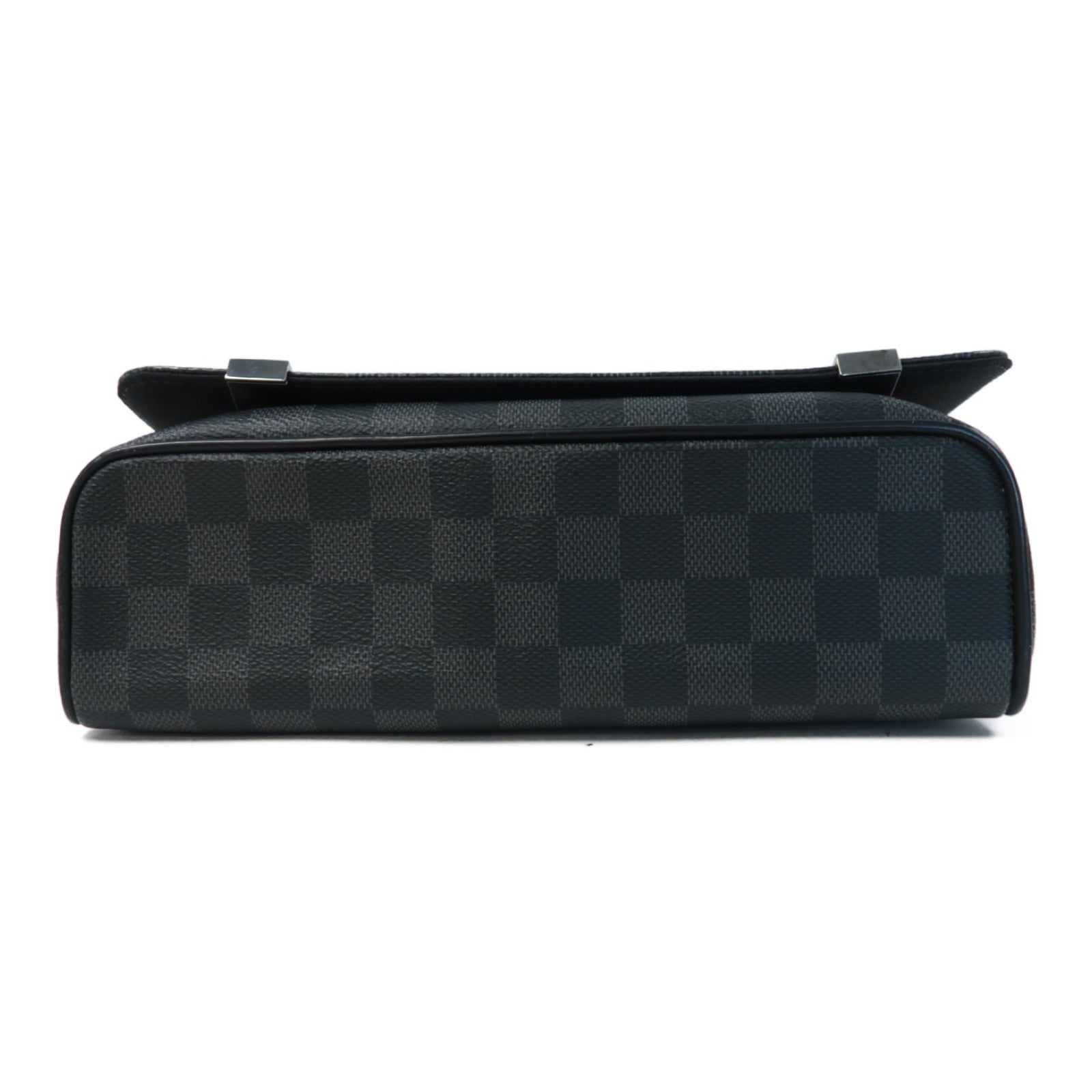 LOUIS VUITTON Damier Graphite Distrist PM銀扣肩背袋黑色