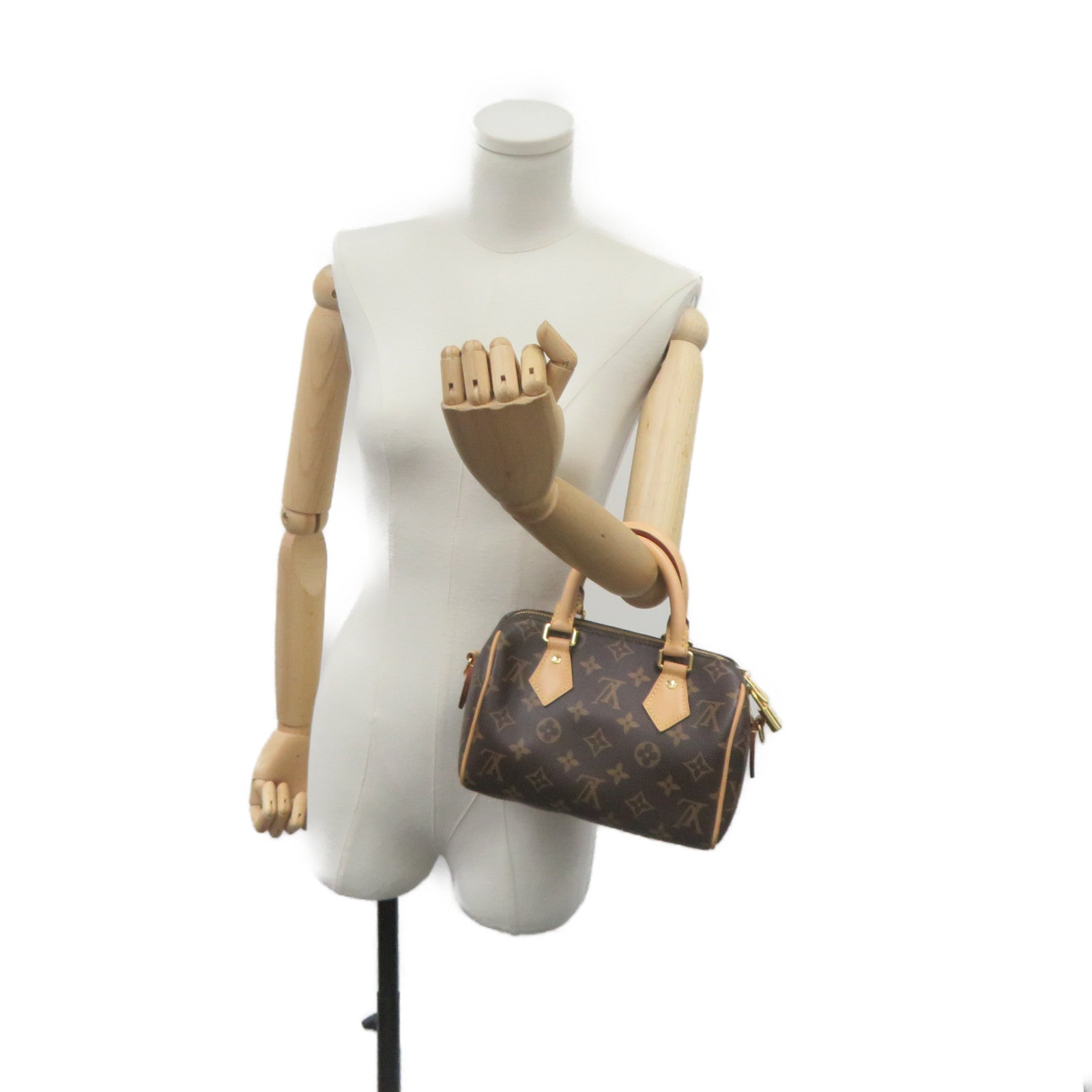 LOUIS VUITTON Monogram Speedy 20 Hand Bag brown brown