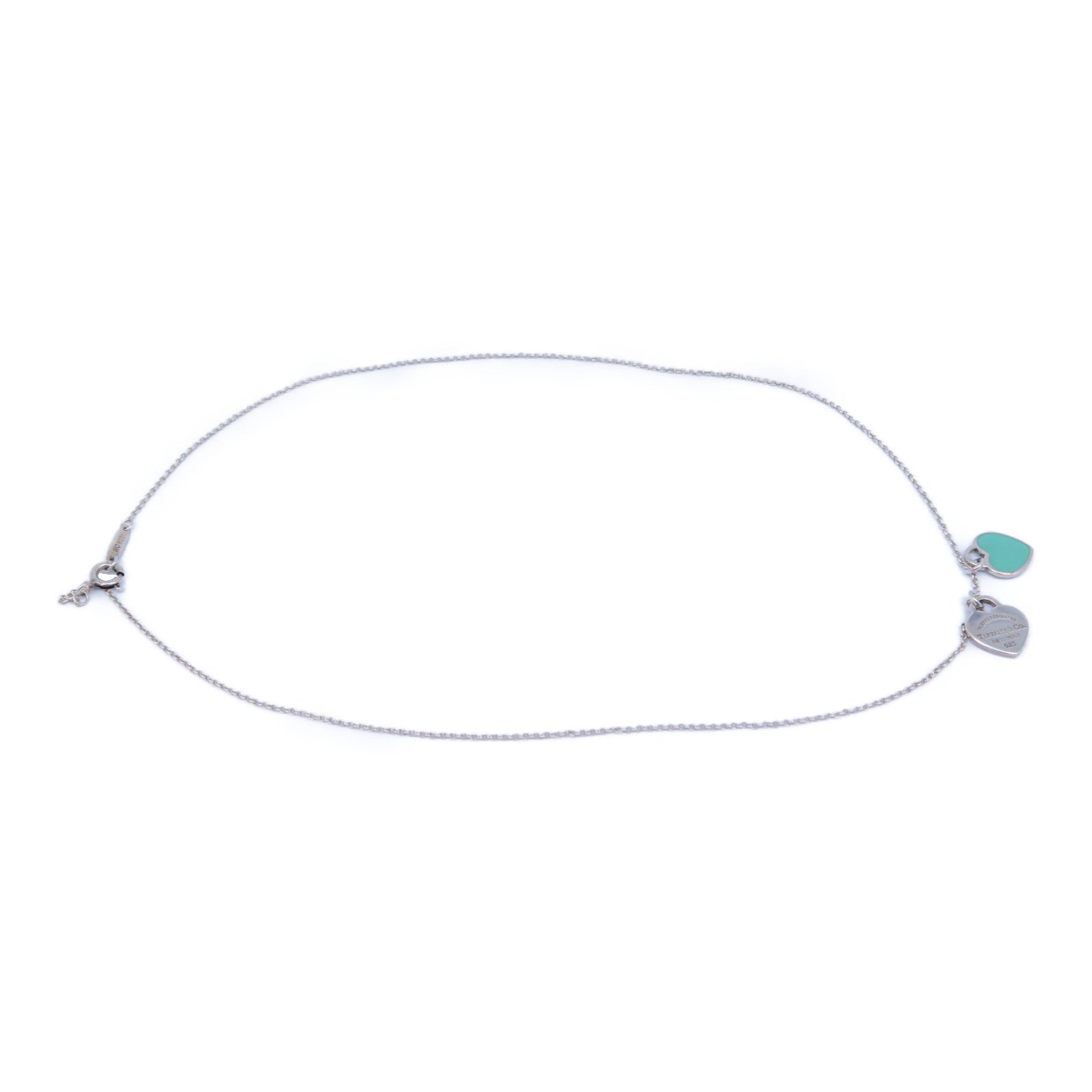 TIFFANY＆CO 925純銀Mini Heart Necklace項鏈淺藍色