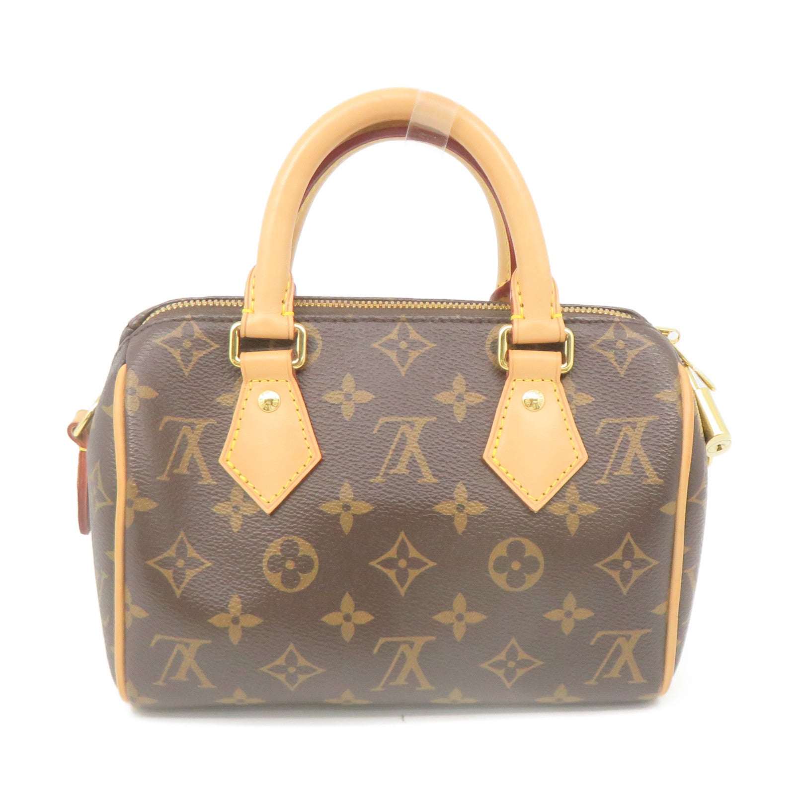 LOUIS VUITTON Monogram Speedy 20 Hand Bag brown brown