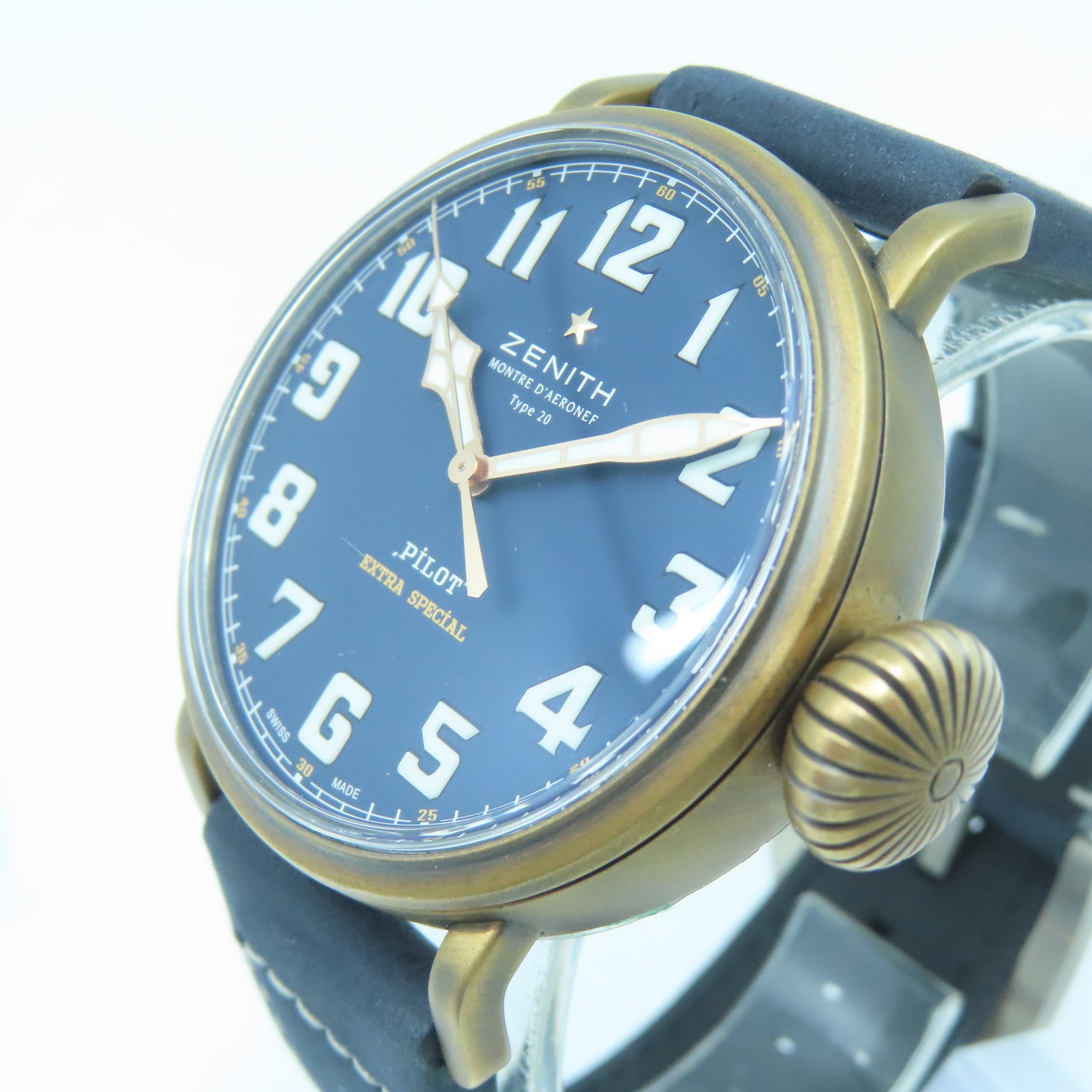 ZENITH Brass Pilot Typezo 20 Watch Automatic Movement Navy Blue