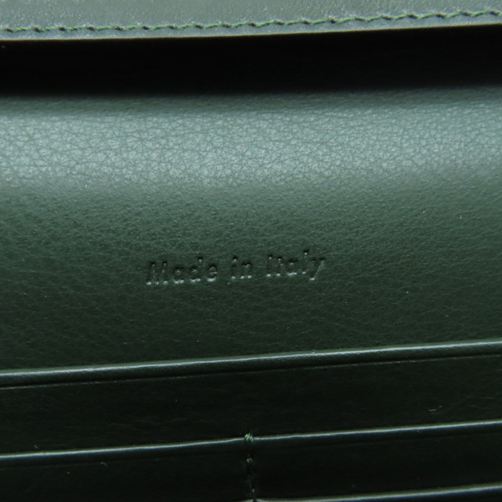 CELINE 牛皮皮革Chain Shoulder Bag金扣链带肩背袋绿色/黑色/米色