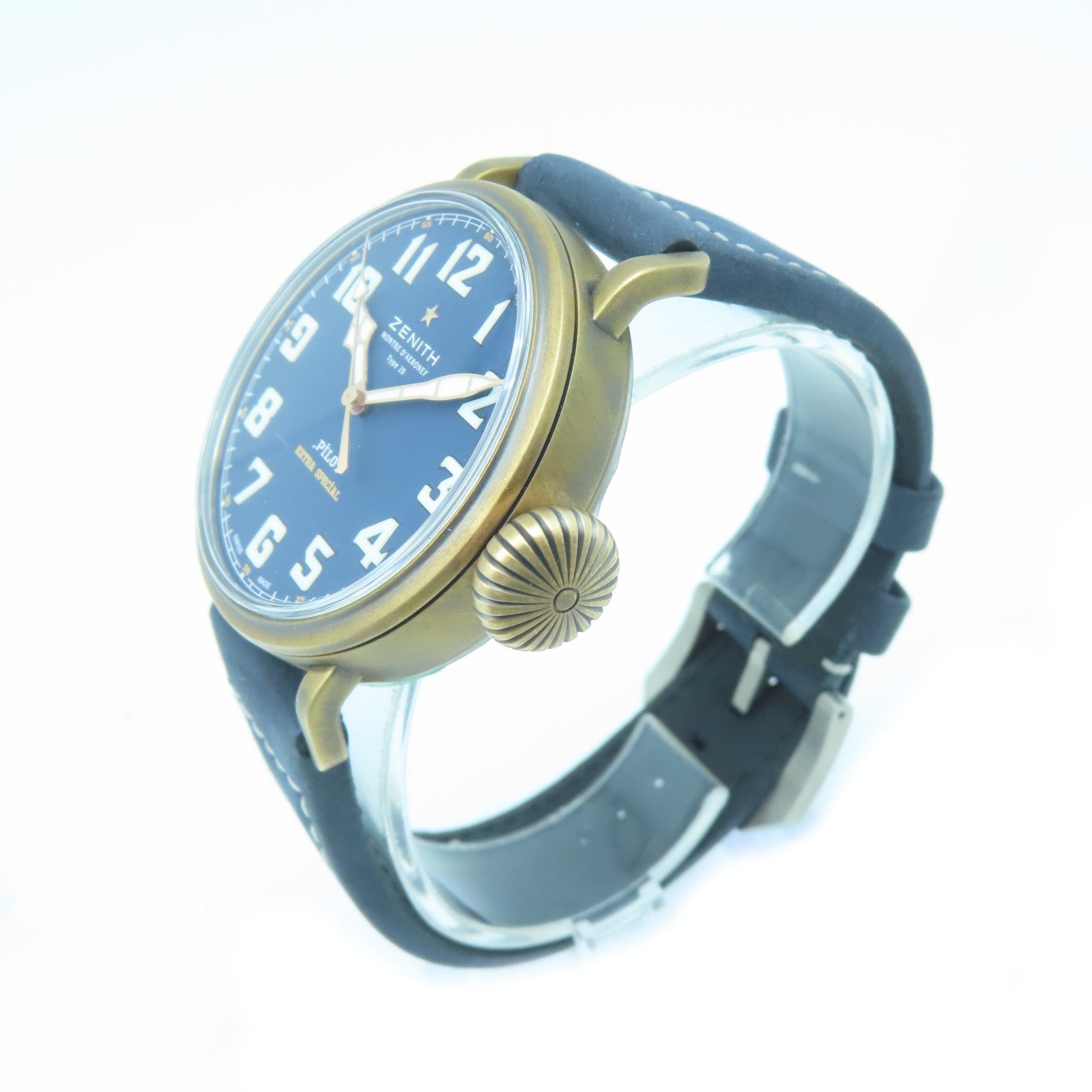 ZENITH Brass Pilot Typezo 20 Watch Automatic Movement Navy Blue