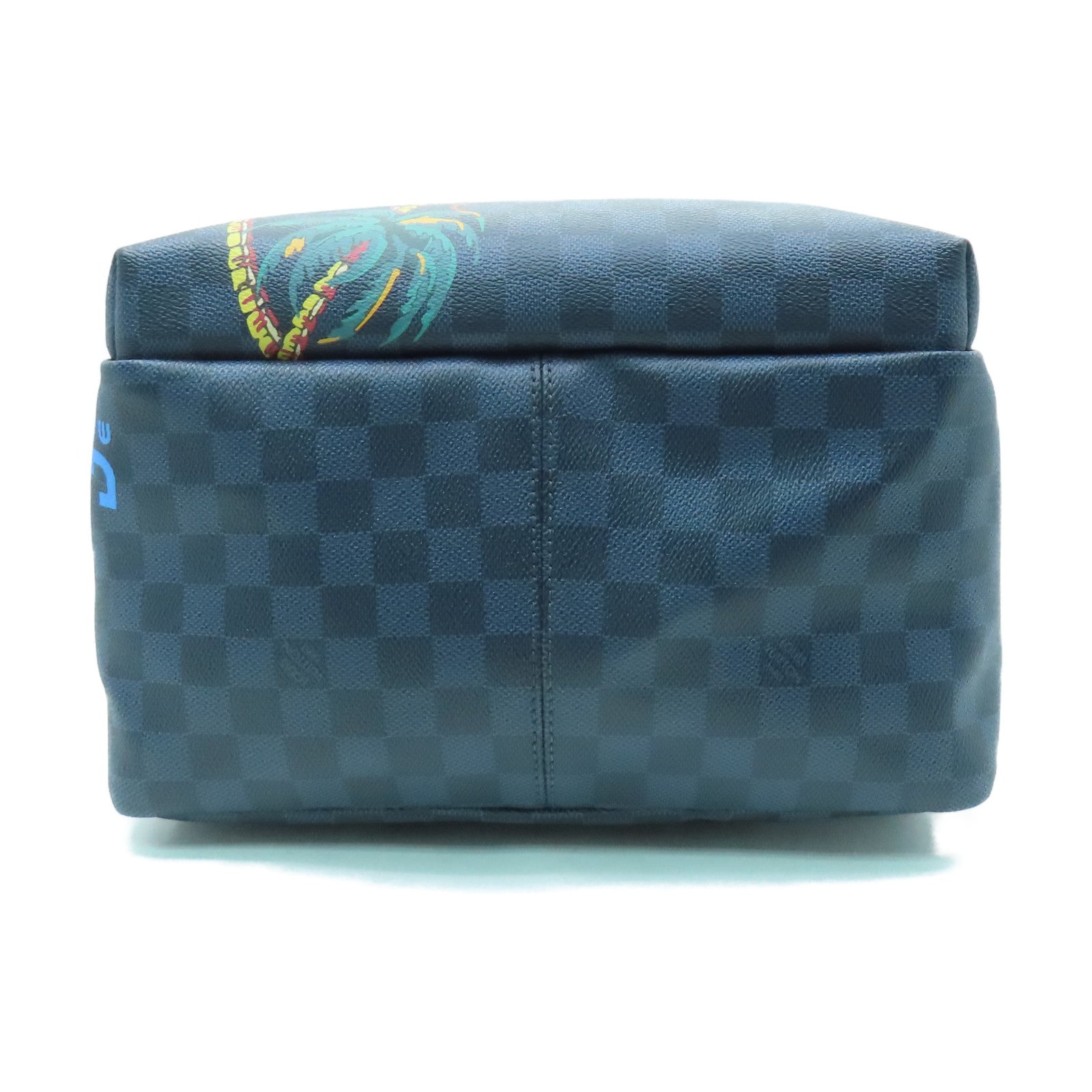 LOUIS VUITTON Damier Apollo銀扣背包深藍色