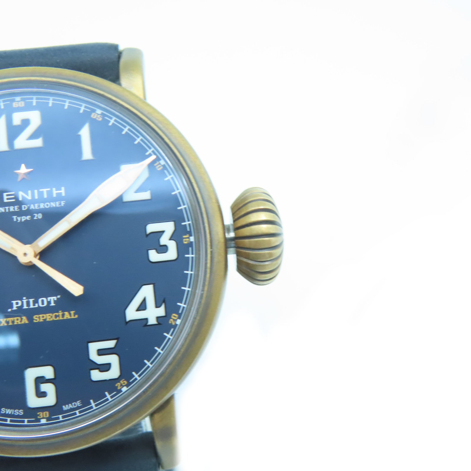 ZENITH Brass Pilot Typezo 20 Watch Automatic Movement Navy Blue