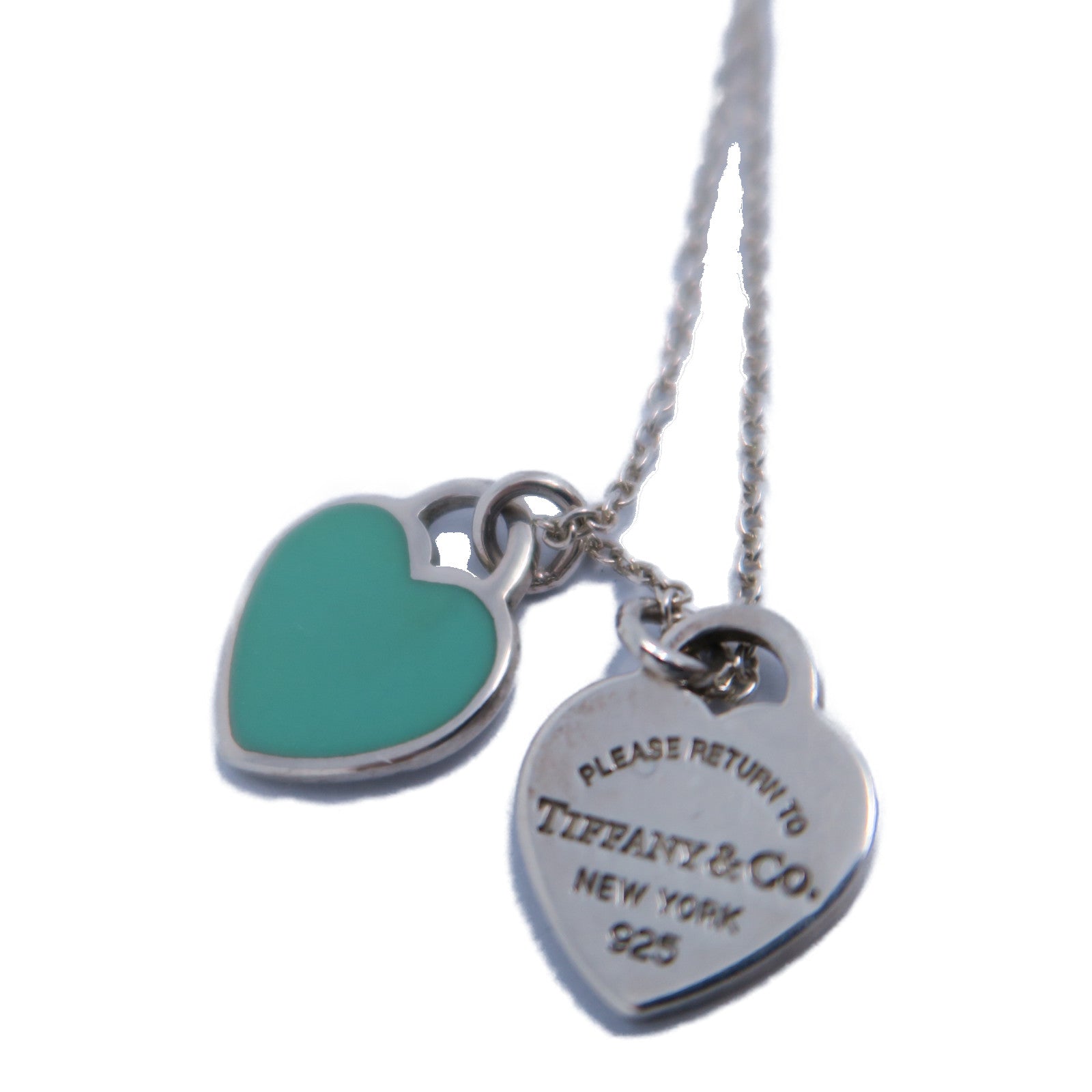 TIFFANY＆CO 925純銀Mini Heart Necklace項鏈淺藍色