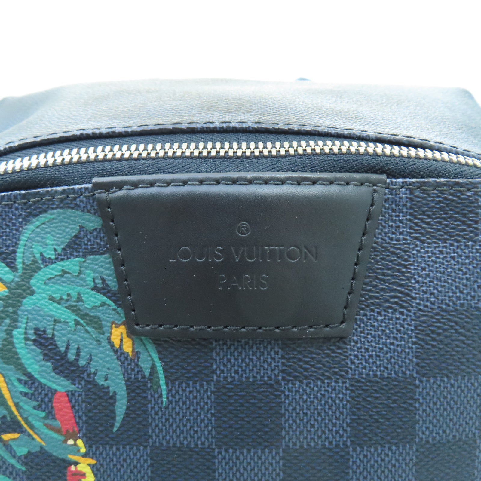 LOUIS VUITTON Damier Apollo銀扣背包深藍色