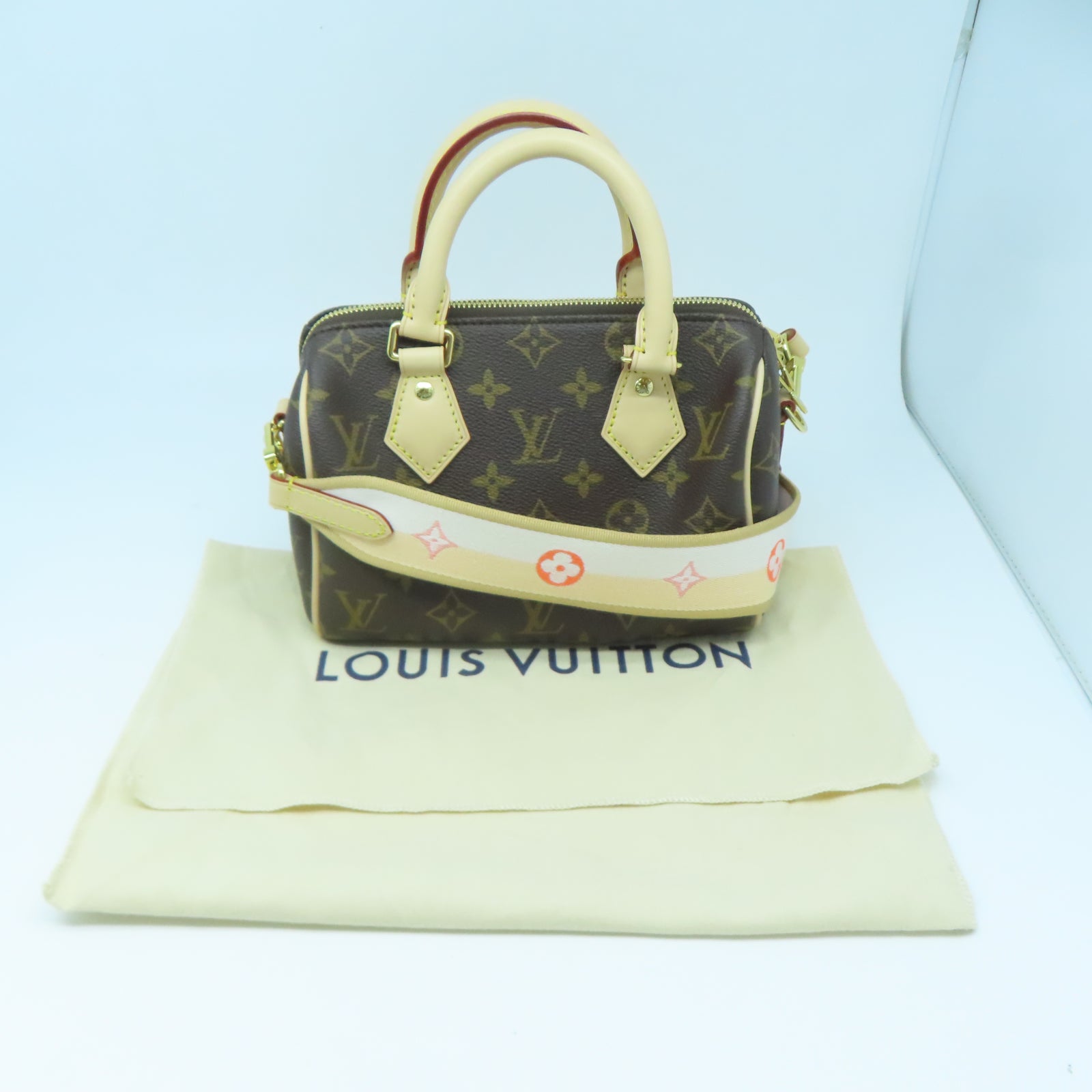 LOUIS VUITTON Monogram Speedy 20 Bondouliere金扣手挽肩背兩用袋棕色