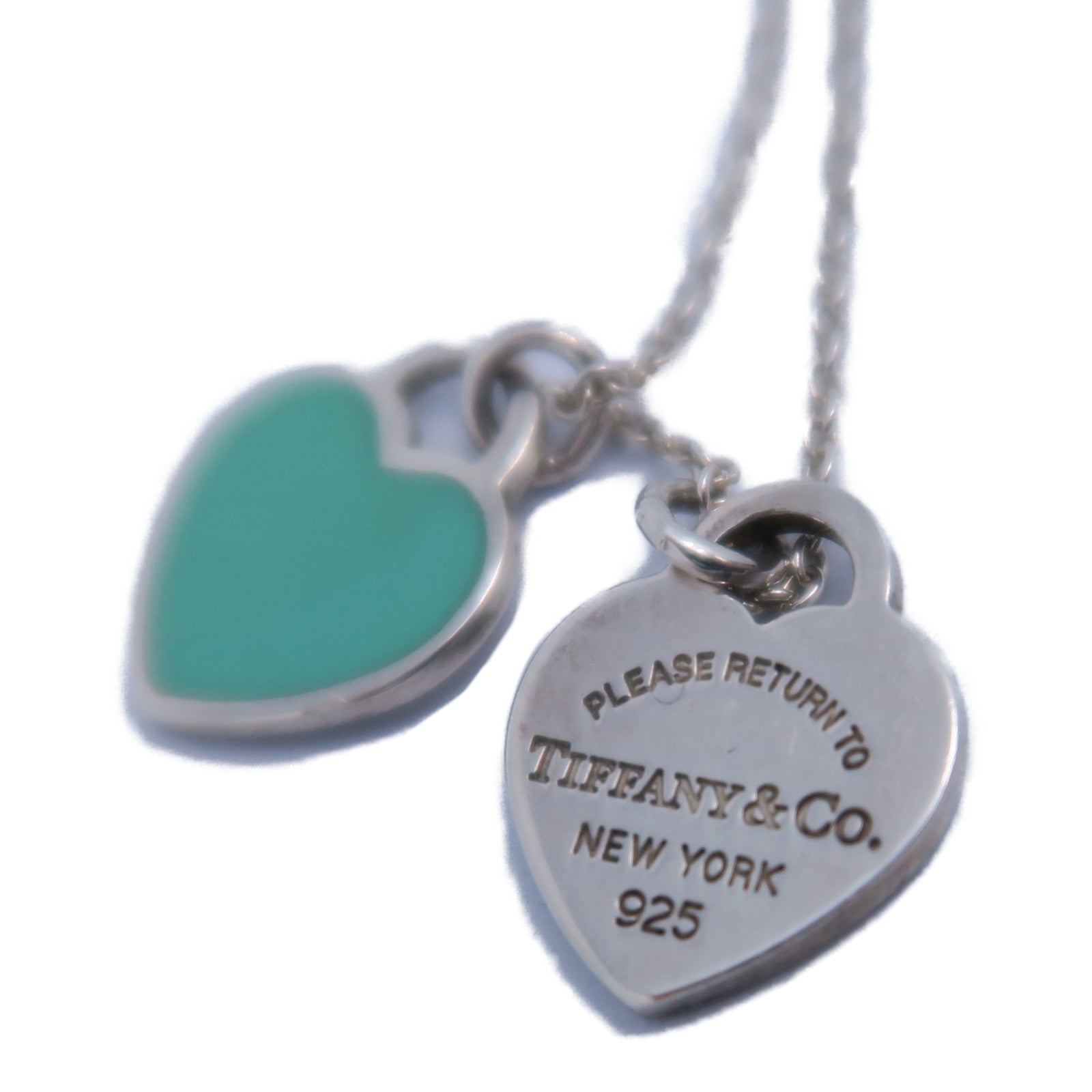 TIFFANY＆CO 925純銀Mini Heart Necklace項鏈淺藍色