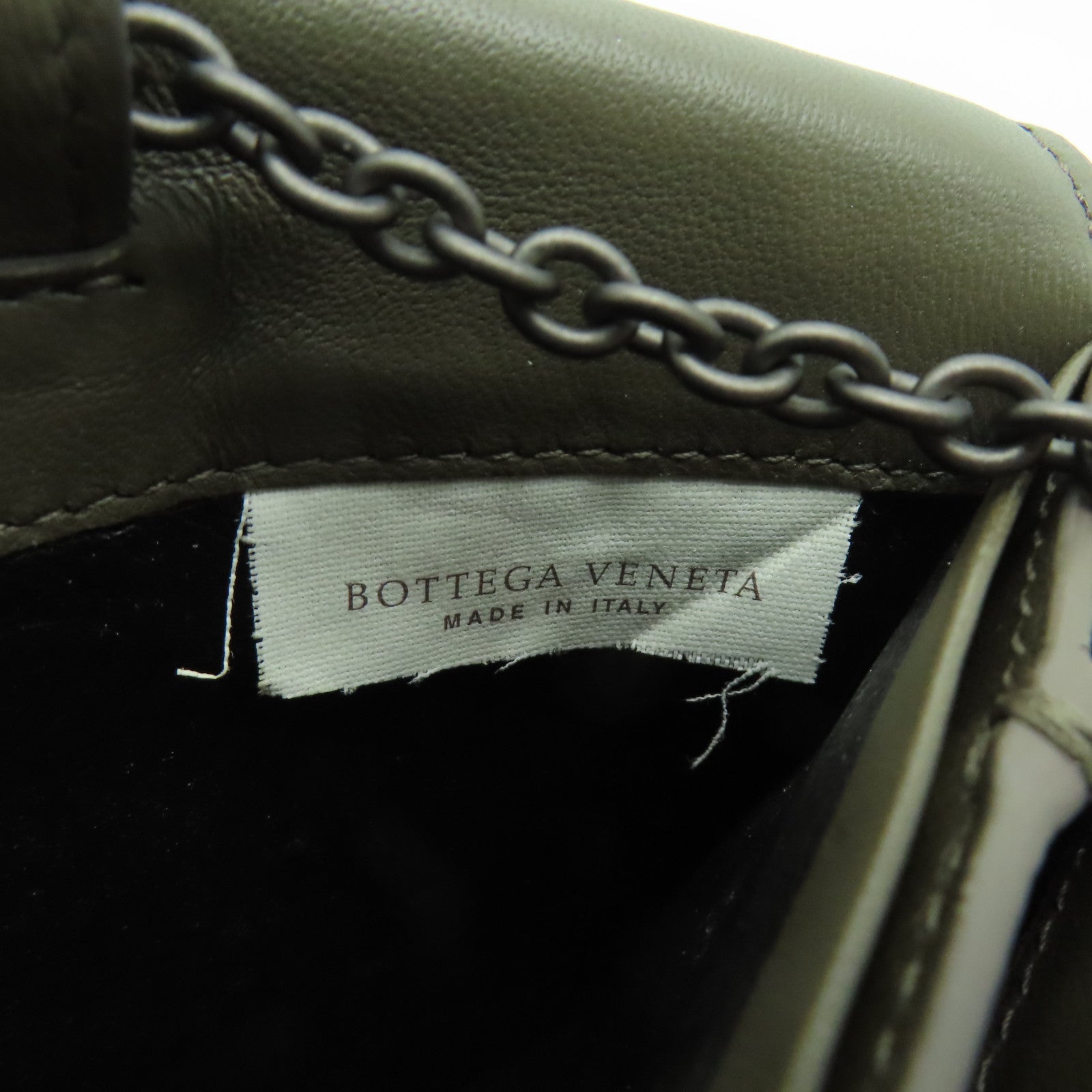 BOTTEGA VENETA 織紋皮革Wallet On Chain鏈帶肩背袋啡色