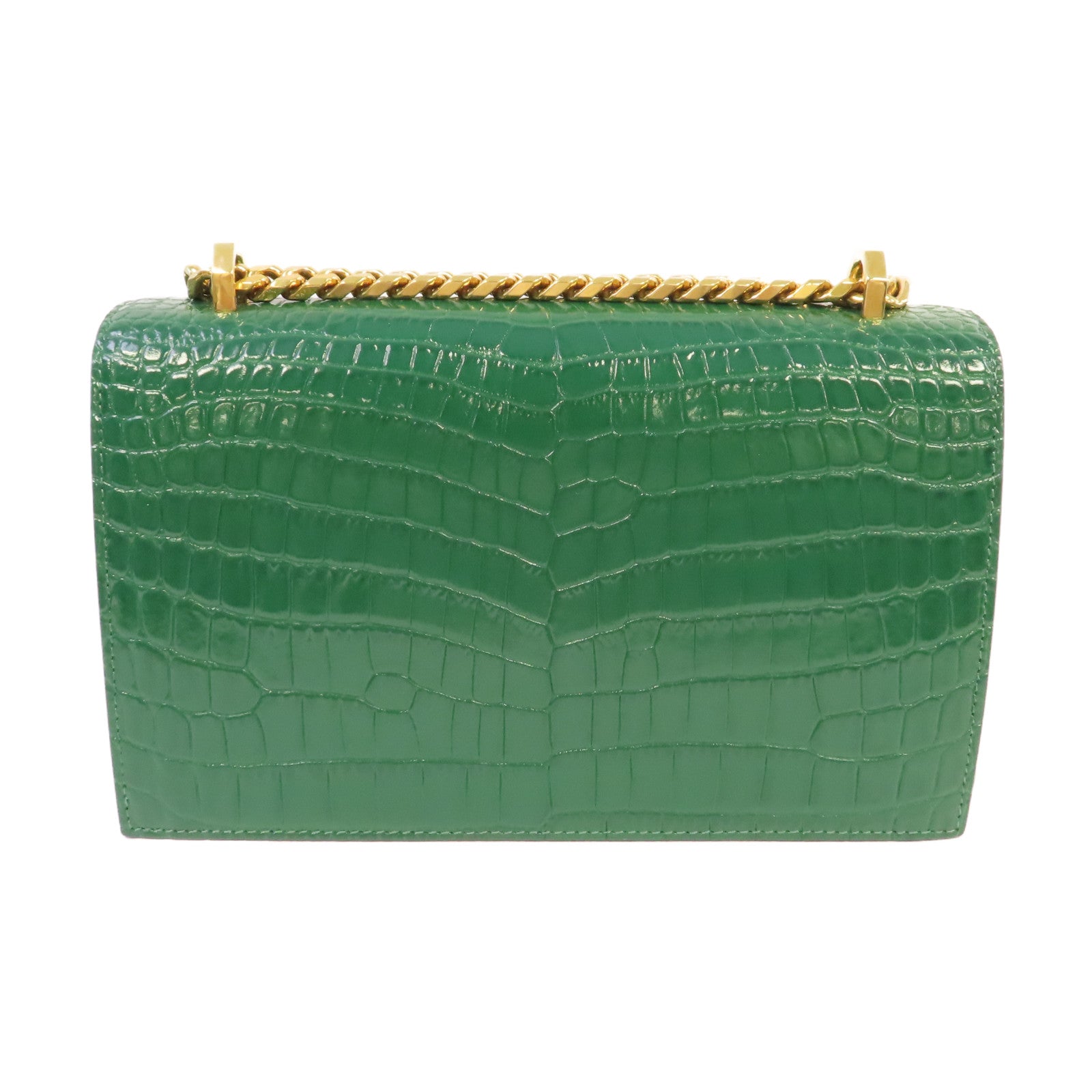 Alexander McQueen 牛皮皮革Chain Shoulder Bag金扣鏈帶肩背袋綠色