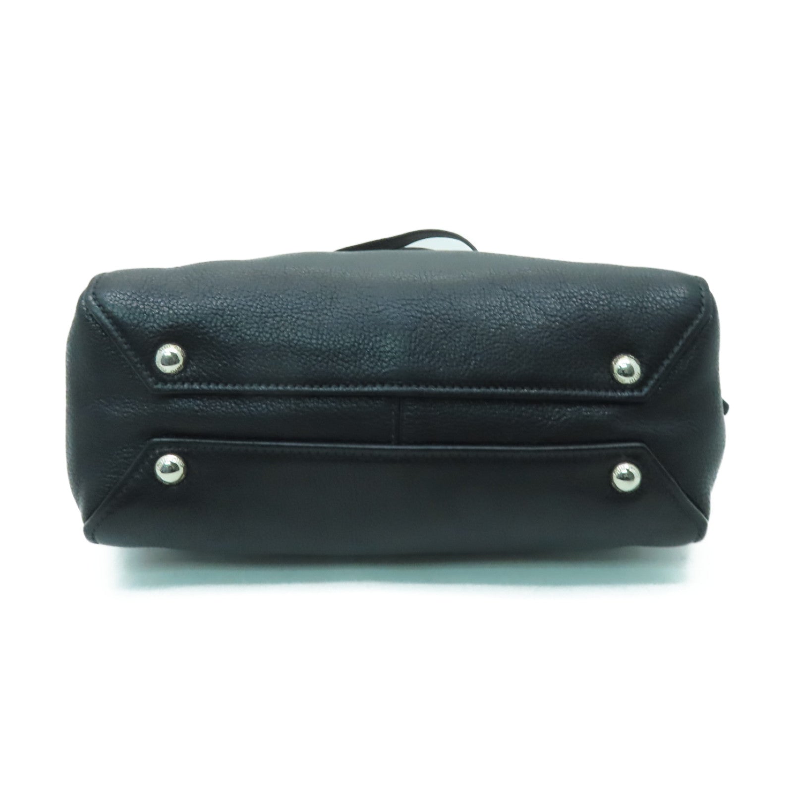 Miu Miu 牛皮皮革2way Shoulder Bag銀扣手挽肩背兩用袋黒色