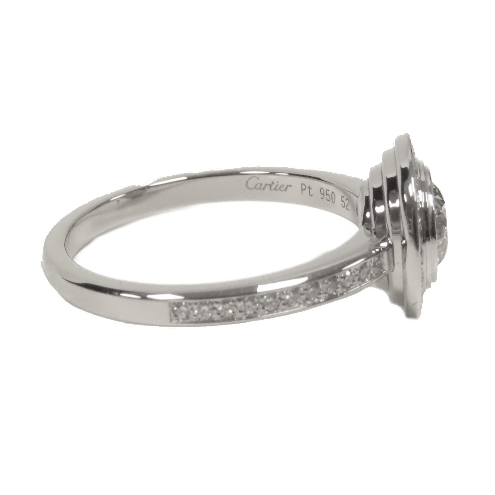 CARTIER PT950鉑金Diamond Ring 0.62ct鑽石戒指Cartier#52 US#5.5
