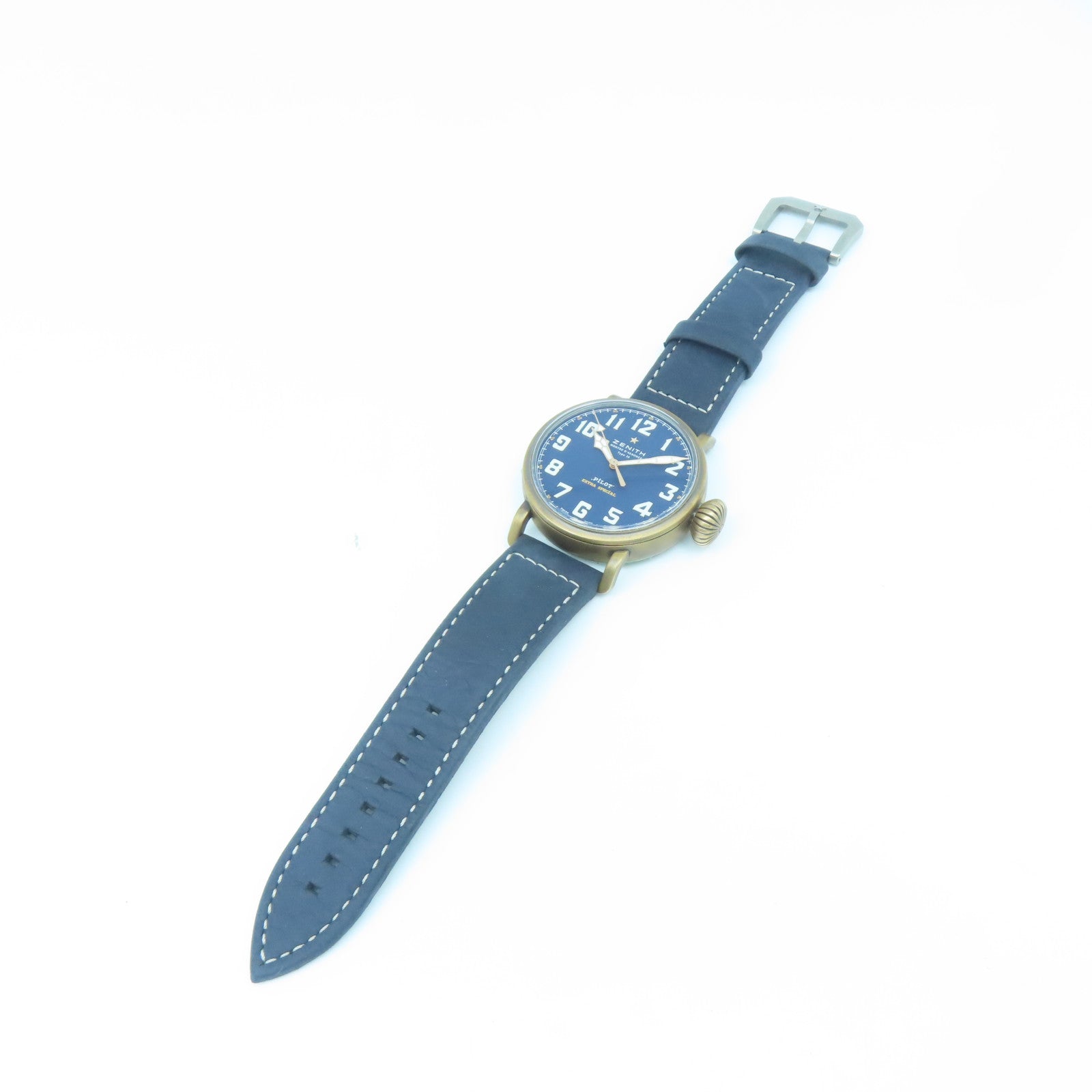 ZENITH Brass Pilot Typezo 20 Watch Automatic Movement Navy Blue