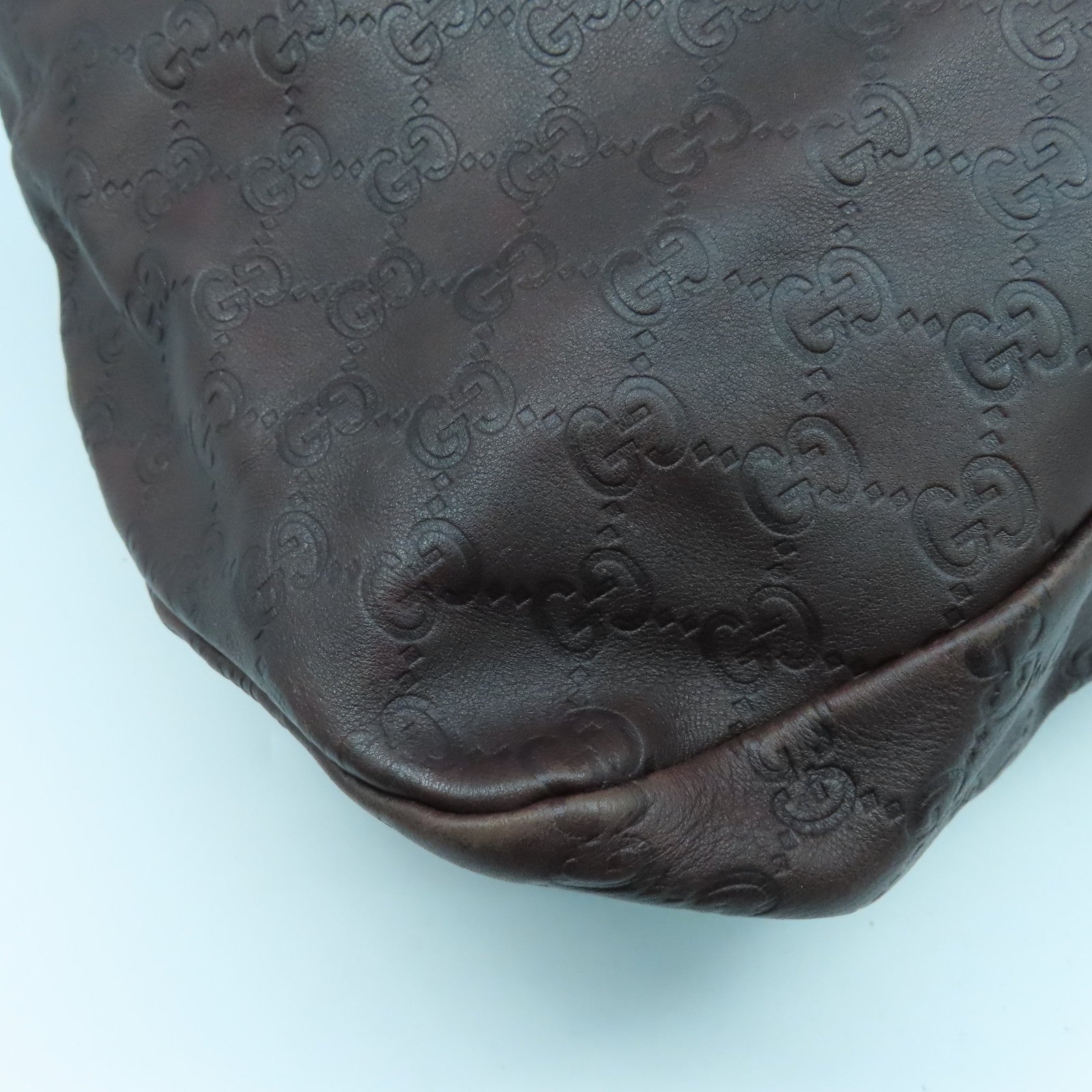 GUCCI 皮革Shoulder Bag金扣肩背袋啡色