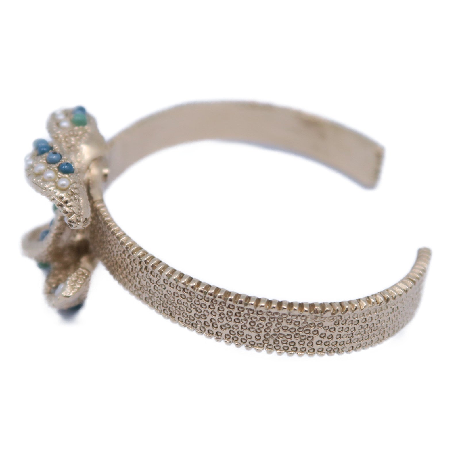 CHANEL 金屬Bangle手鐲金色/藍色